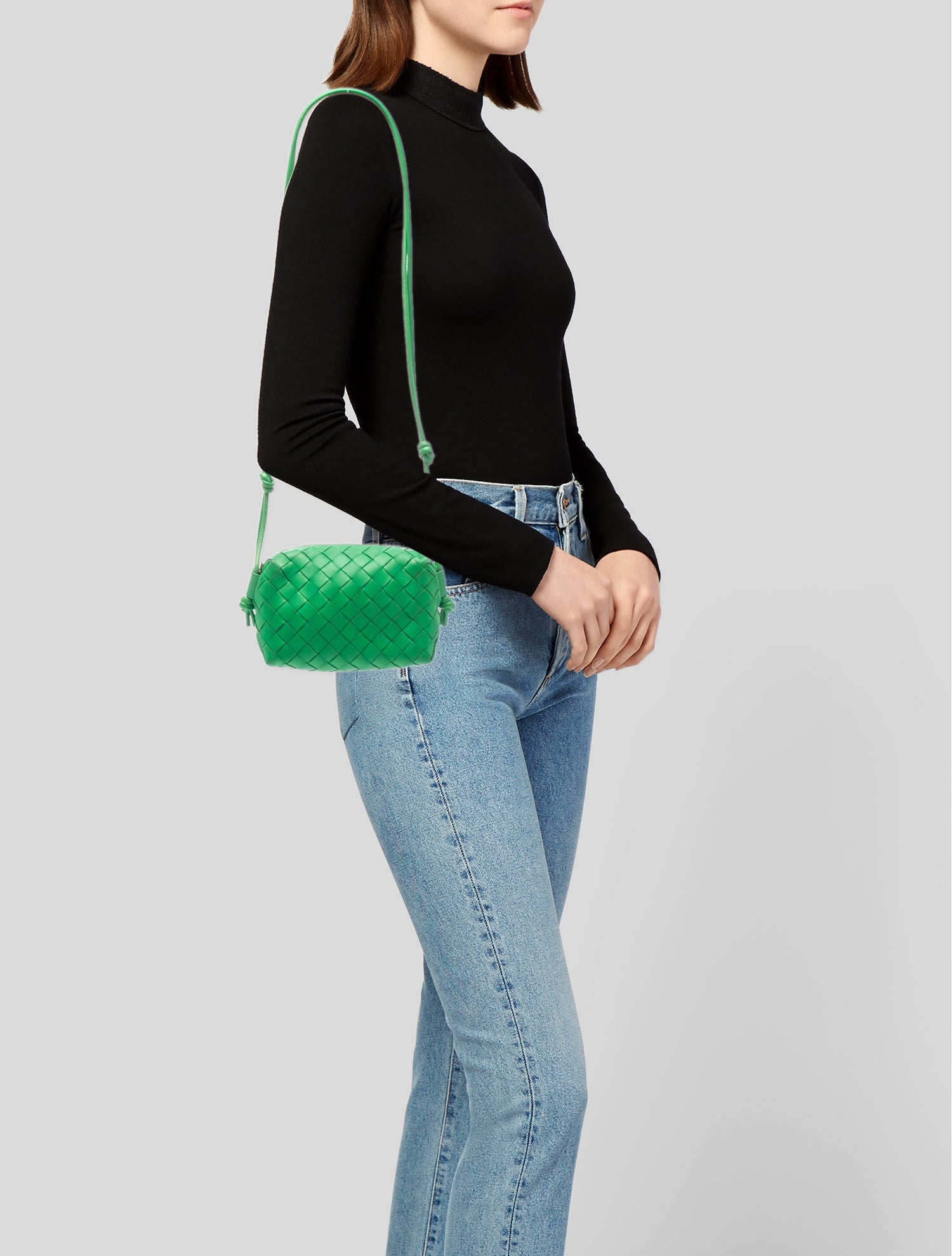 Bottega Veneta Intrecciato Loop - Green Crossbody Bags, Handbags