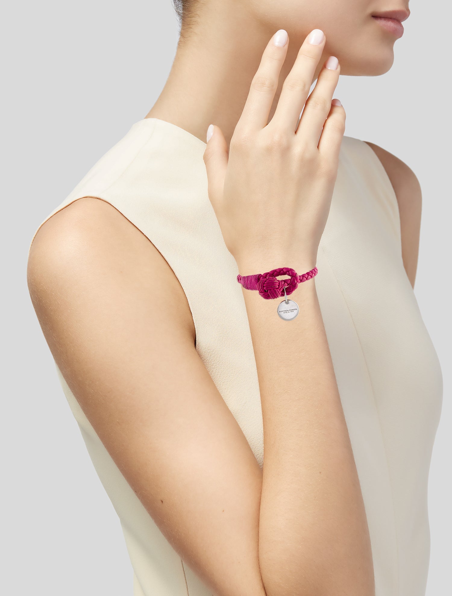 Bottega Veneta Leather Intrecciato Knot Wrap Bracelet