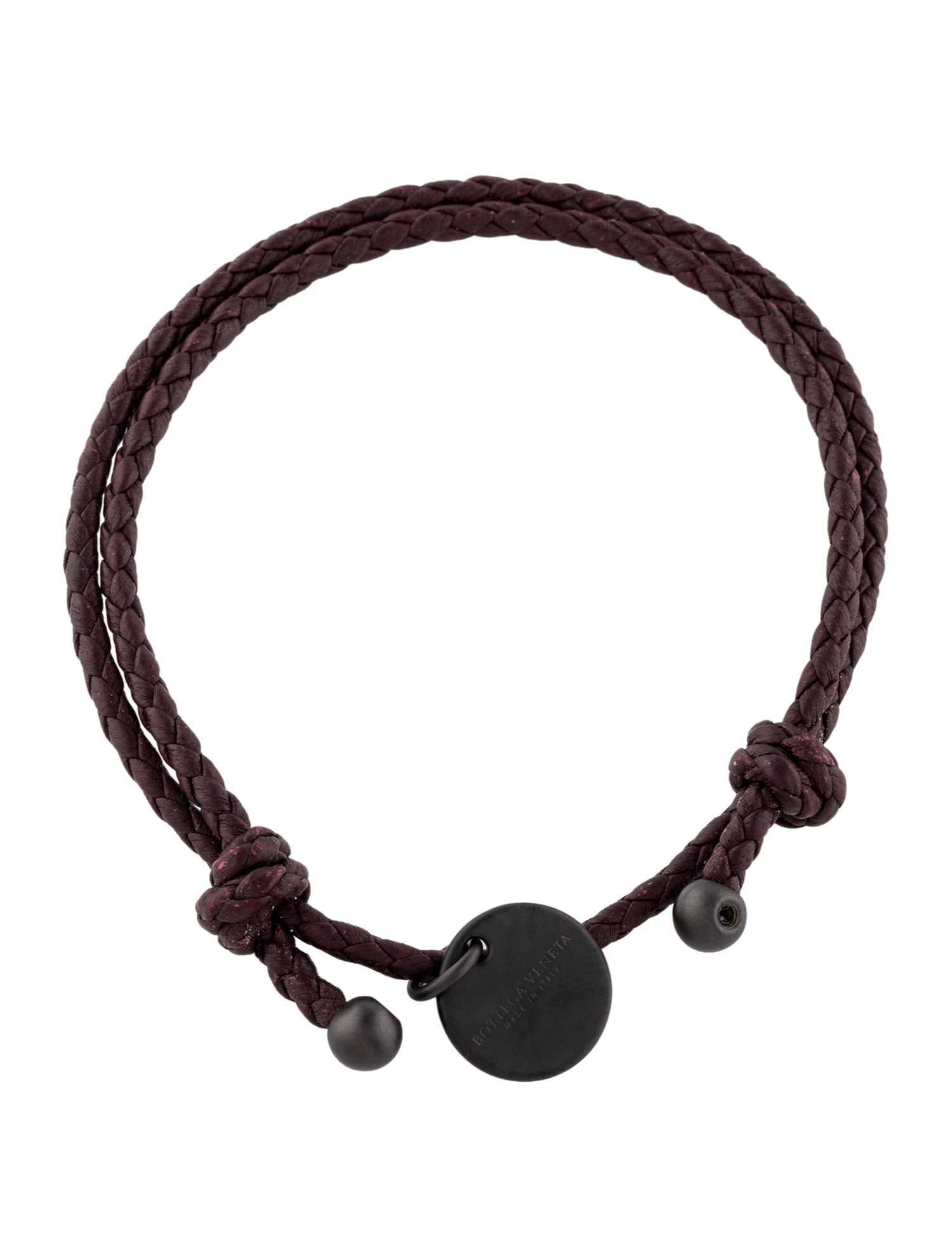 Bottega Veneta Leather Intercciato Double Strand Bracelet