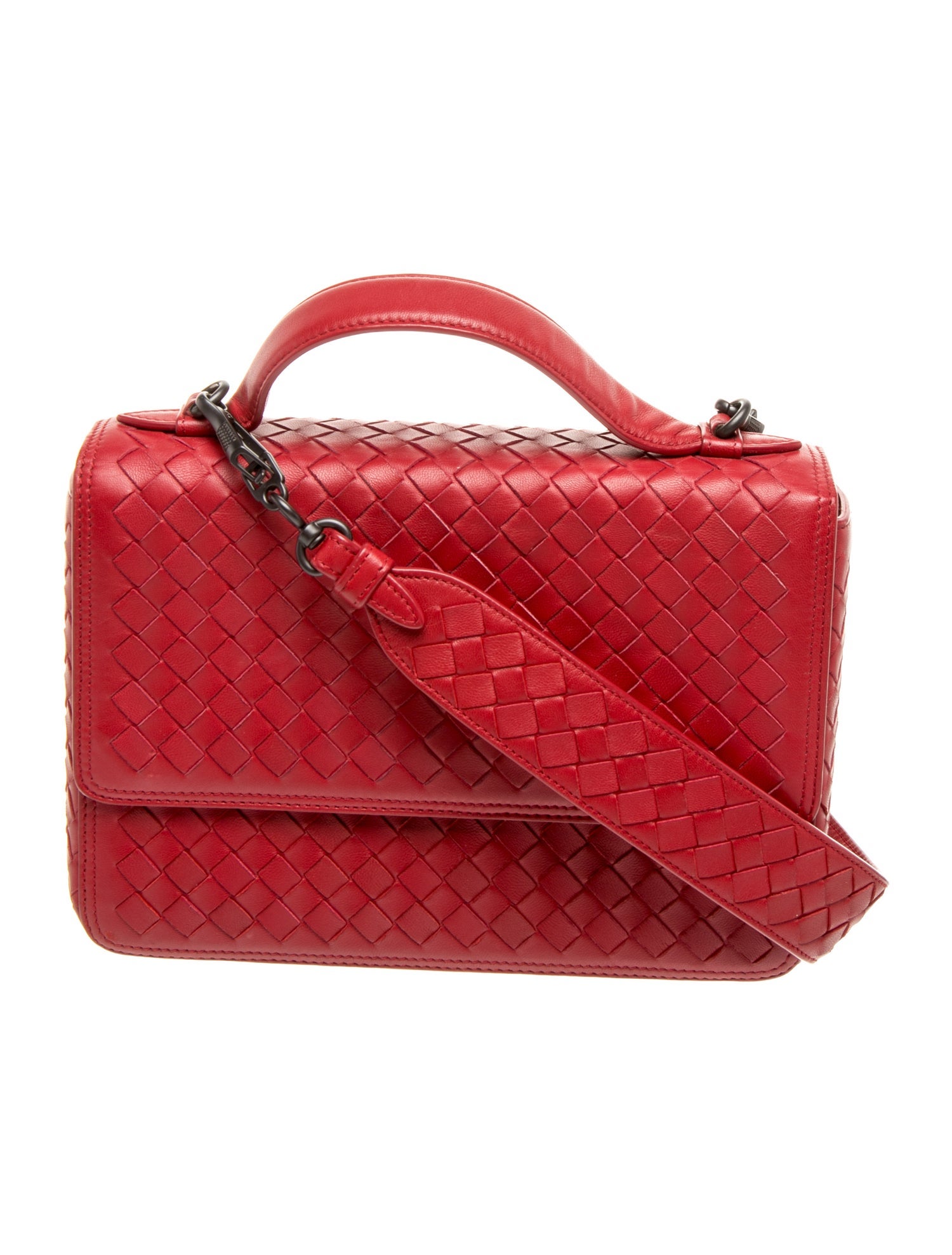 Bottega Veneta Intrecciato Olimpia - Red Shoulder Bags, Handbags