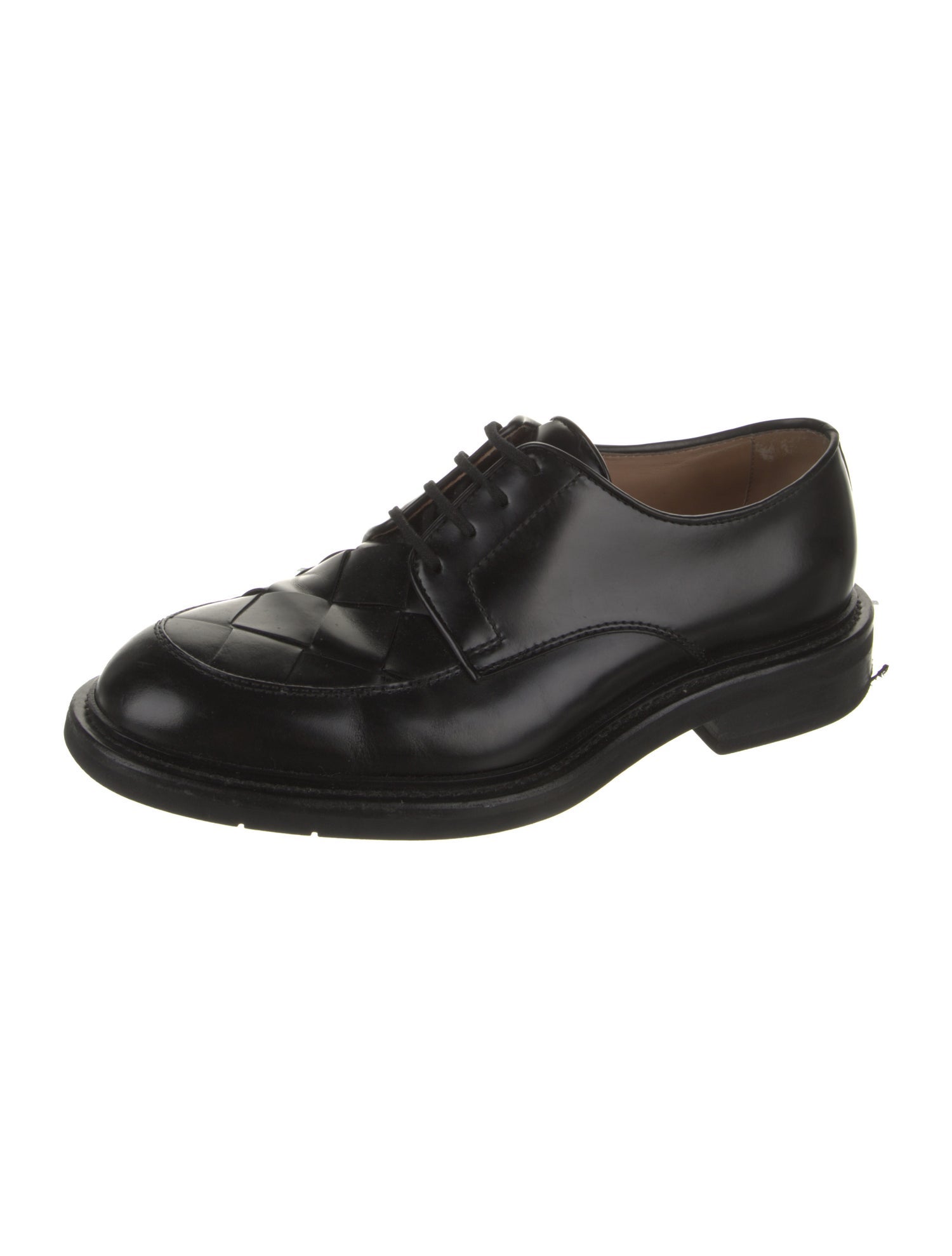 Bottega Veneta Intrecciato Weave Leather Oxfords