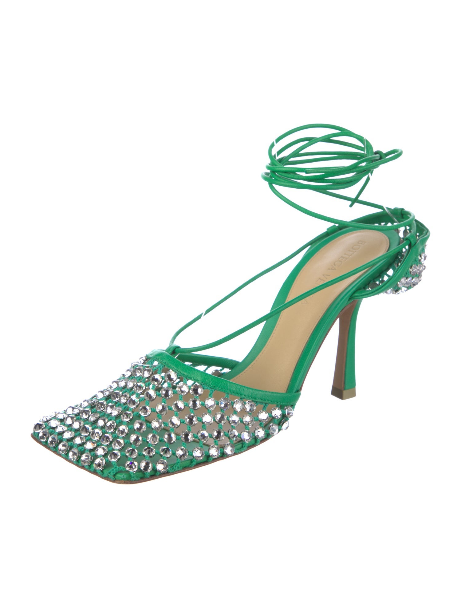 Bottega Veneta Leather Patterned Slingback Pumps