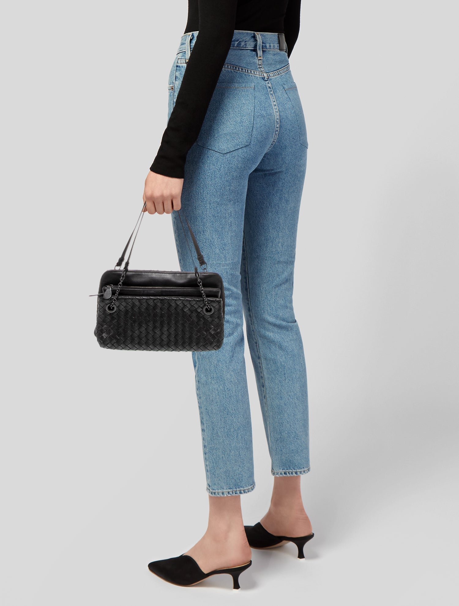 Bottega Veneta Intrecciato Shoulder Bag Vintage - Black Shoulder