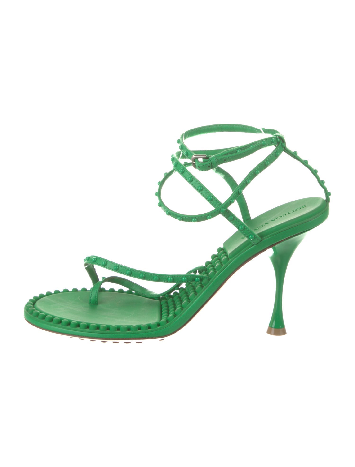 Bottega Veneta Leather Studded Accents Sandals