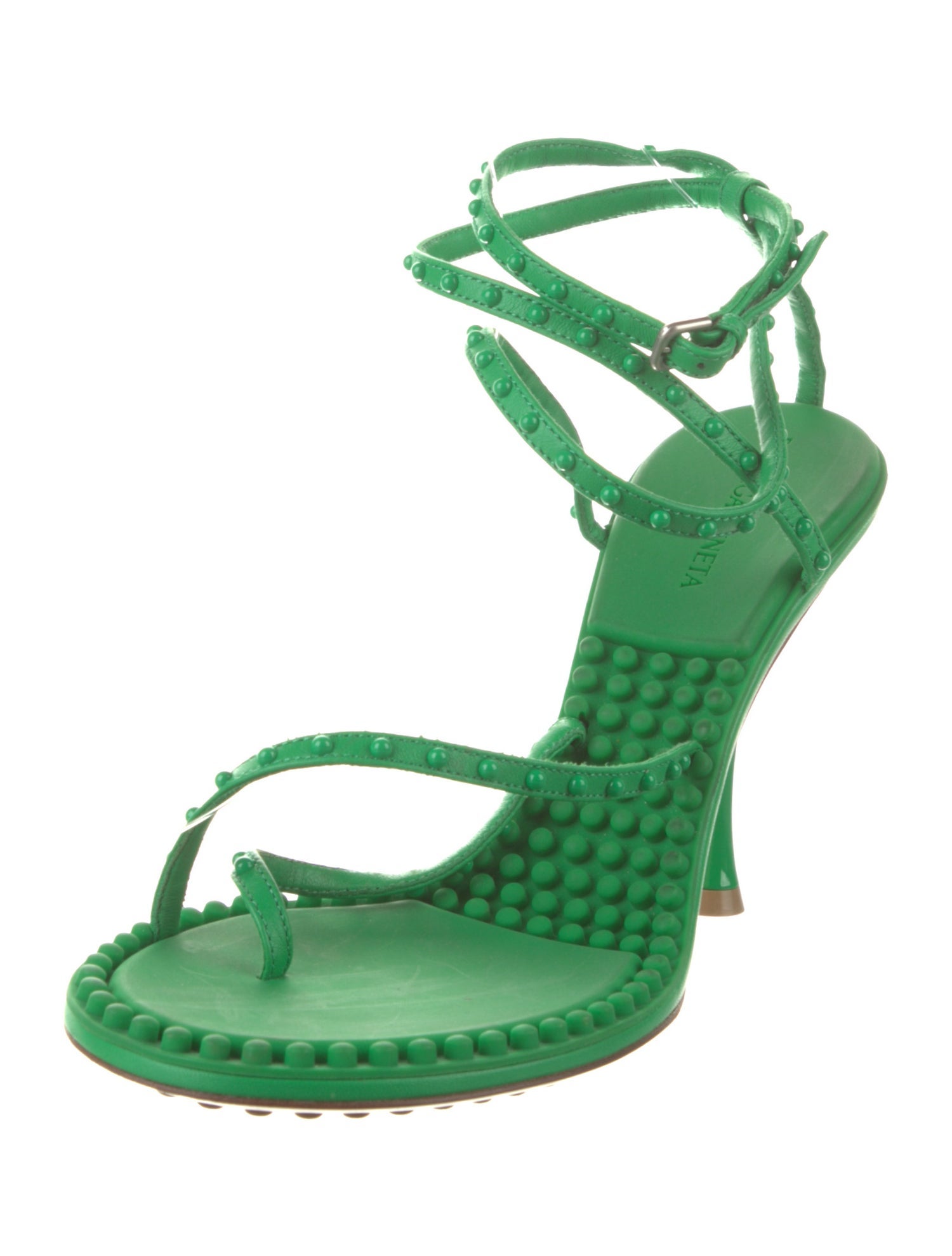 Bottega Veneta Leather Studded Accents Sandals