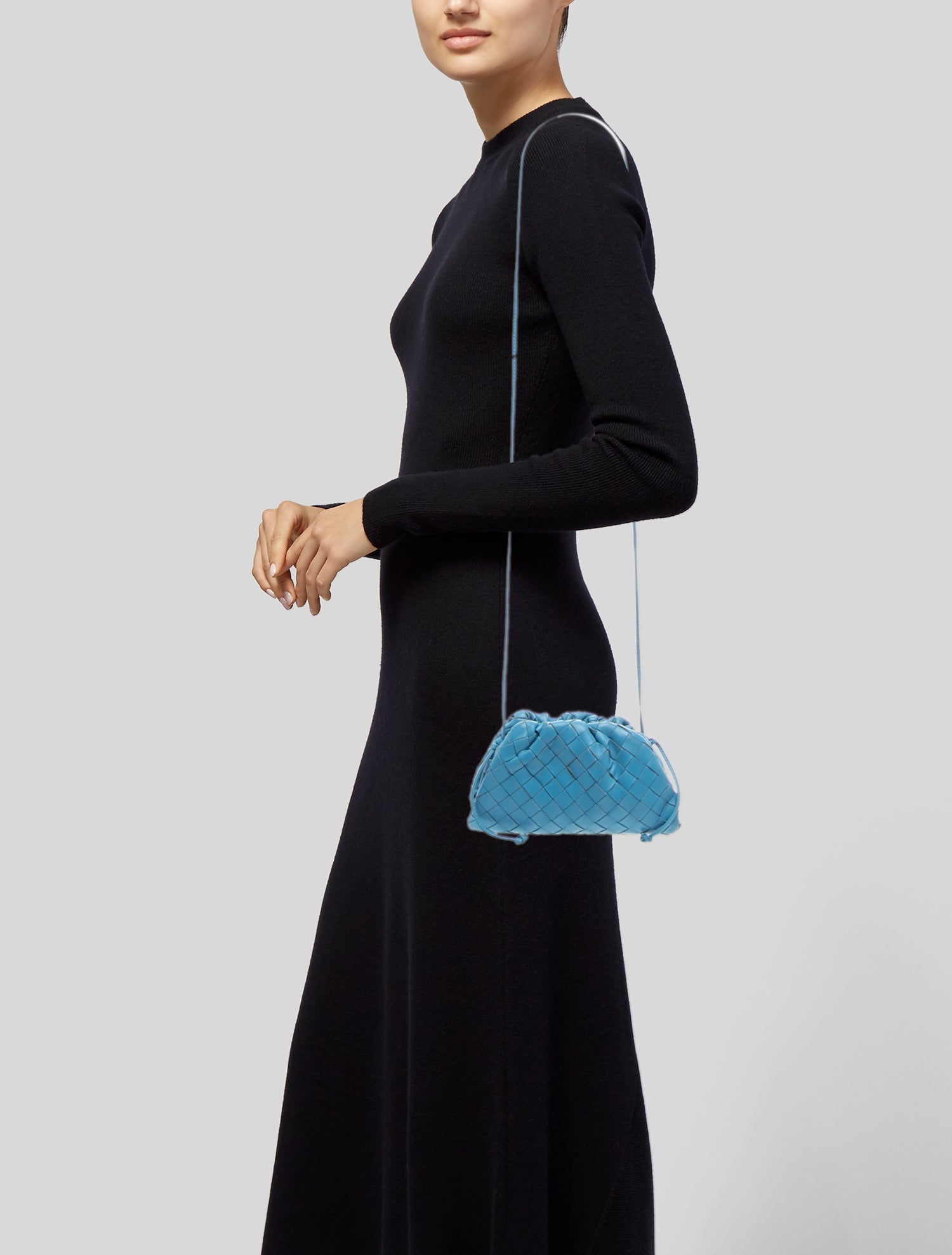 Bottega Veneta Intrecciato Mini Pouch - Blue Crossbody Bags