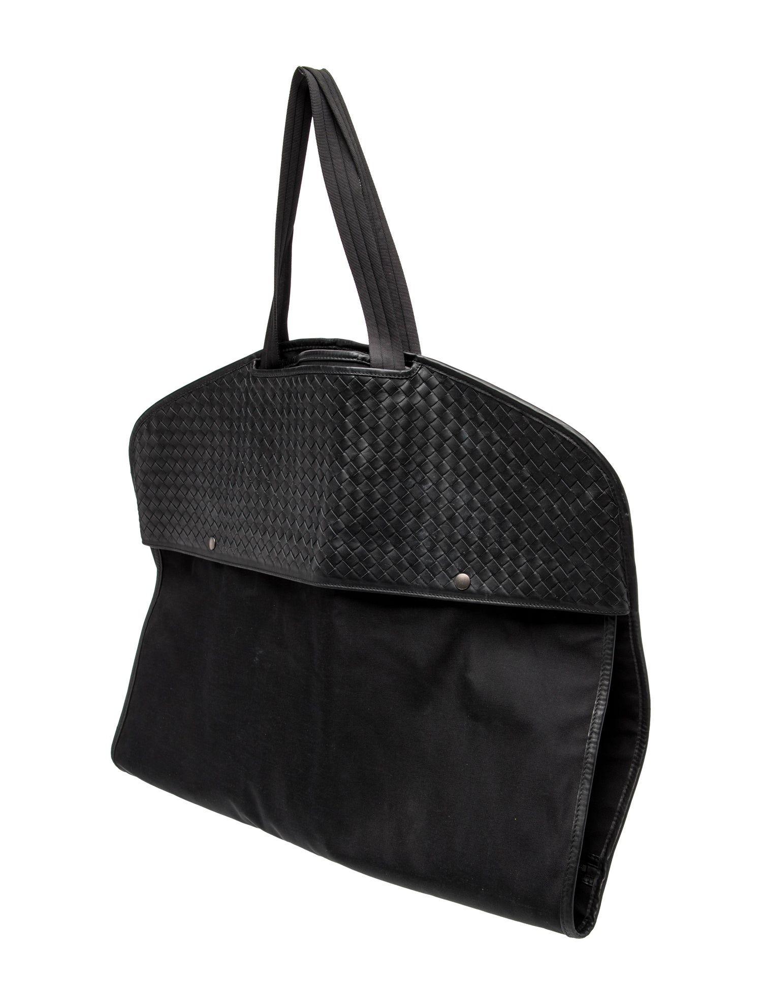 Bottega Veneta Intrecciato Intrecciato Leather-Trim Garment Bag Vintage