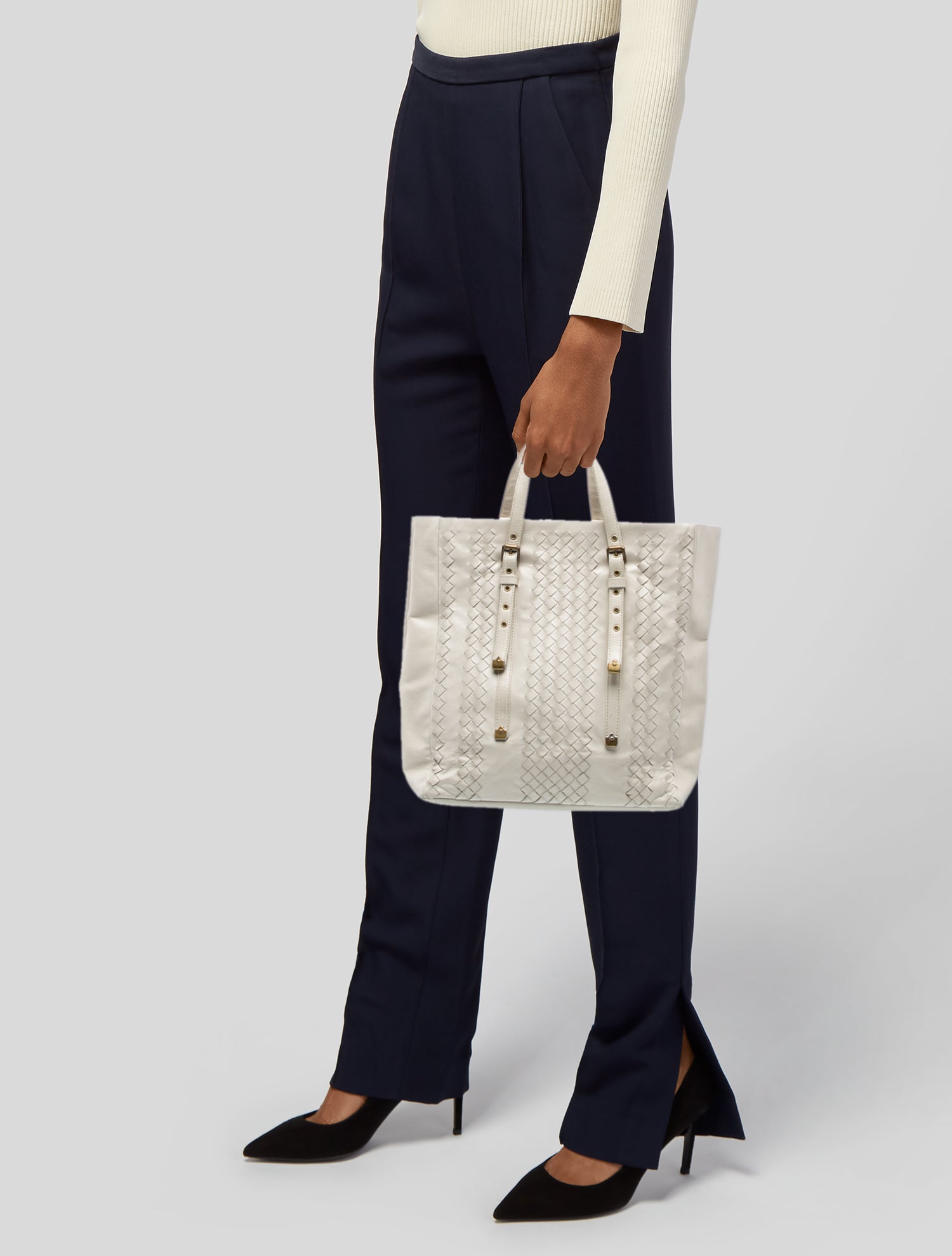 Bottega Veneta Intrecciato Intrecciato Leather Vertical Tote