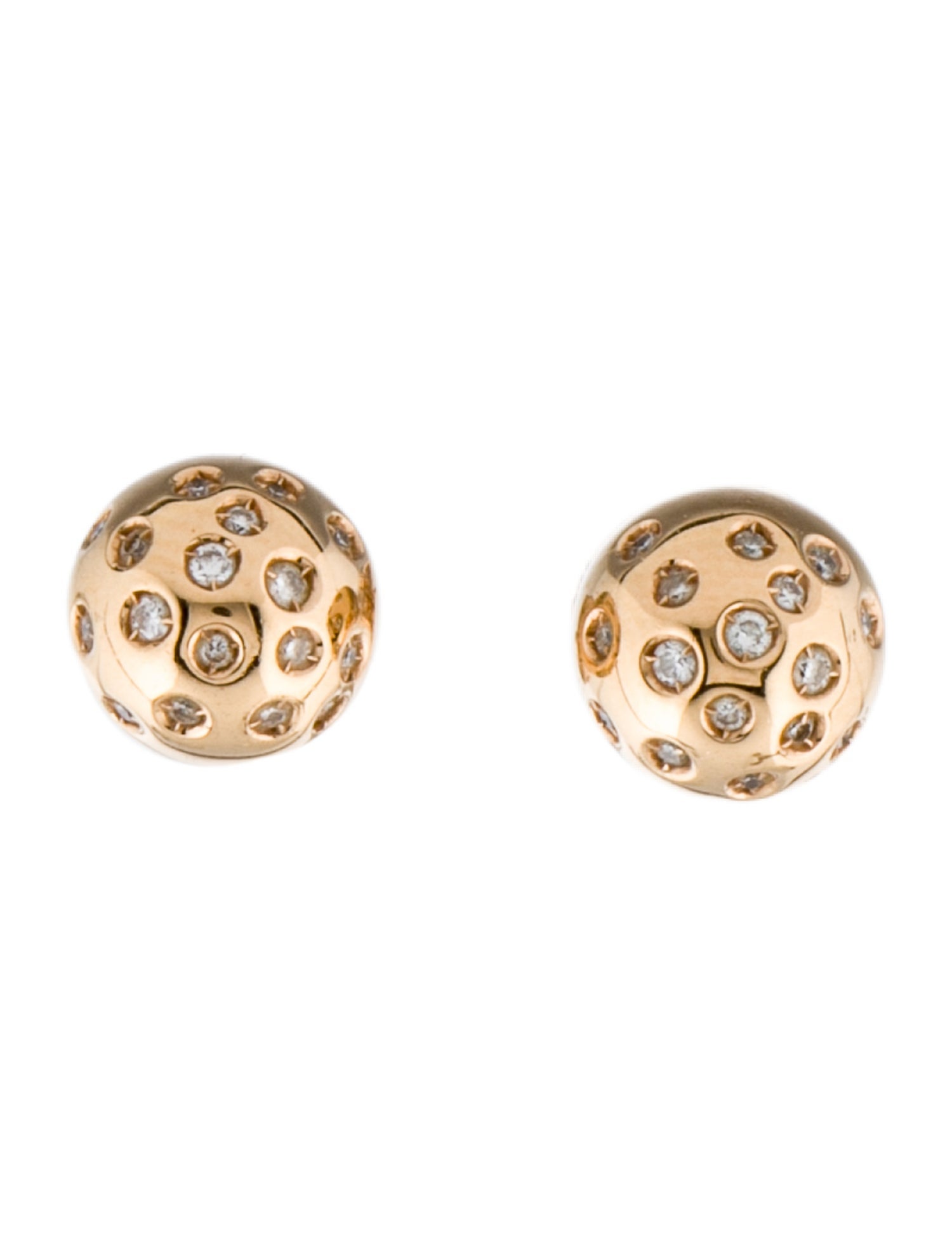 Bottega Veneta 18K Diamond Ball Stud Earrings