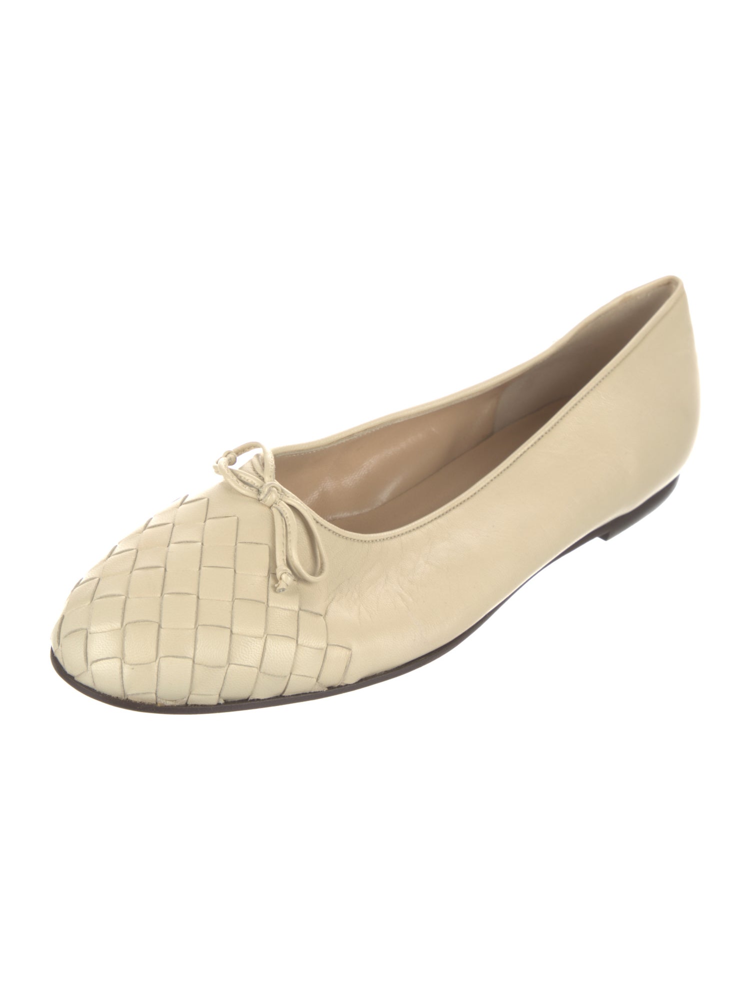 Bottega Veneta Intrecciato Weave Leather Ballet Flats