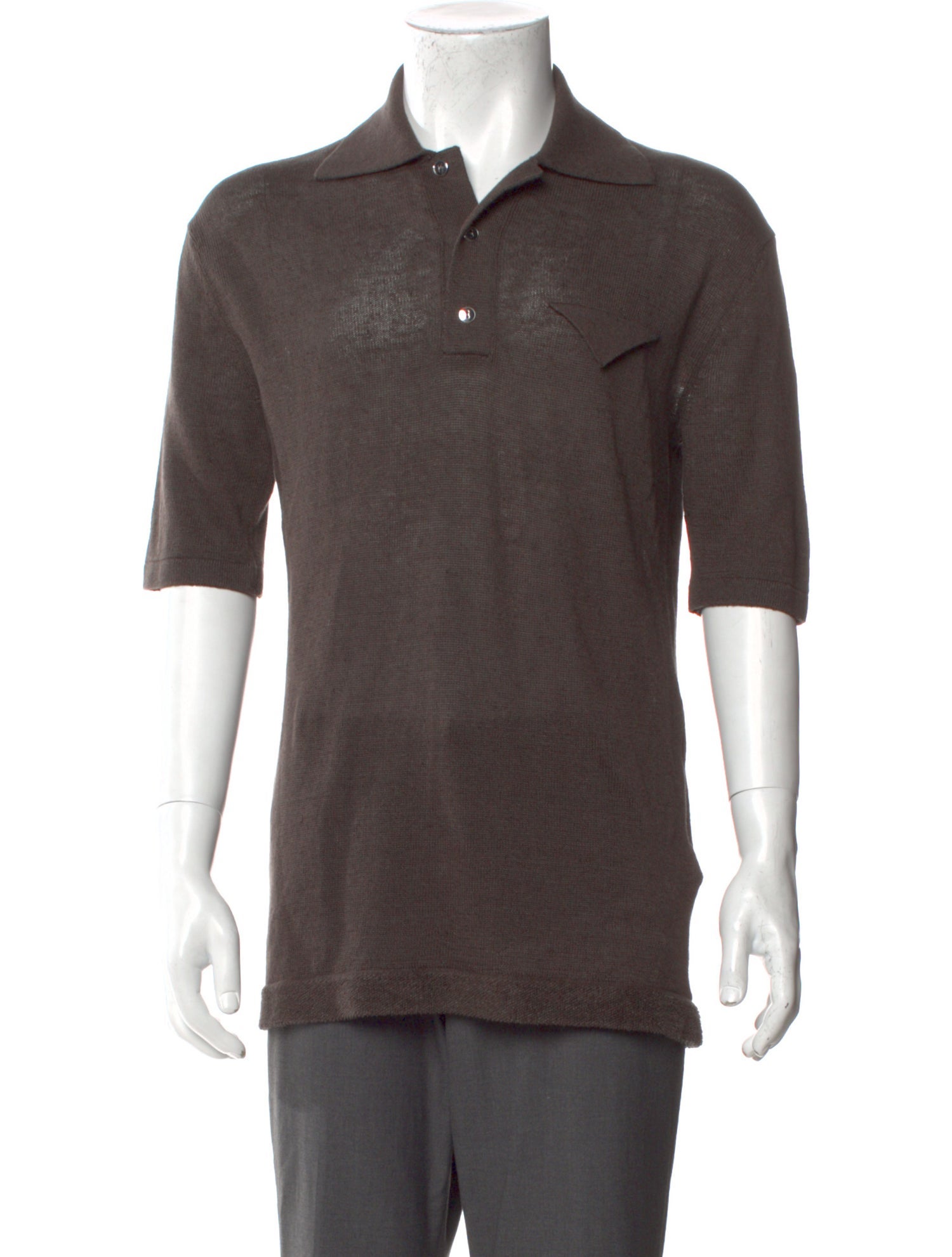 Bottega Veneta Linen Collar Polo Sweater