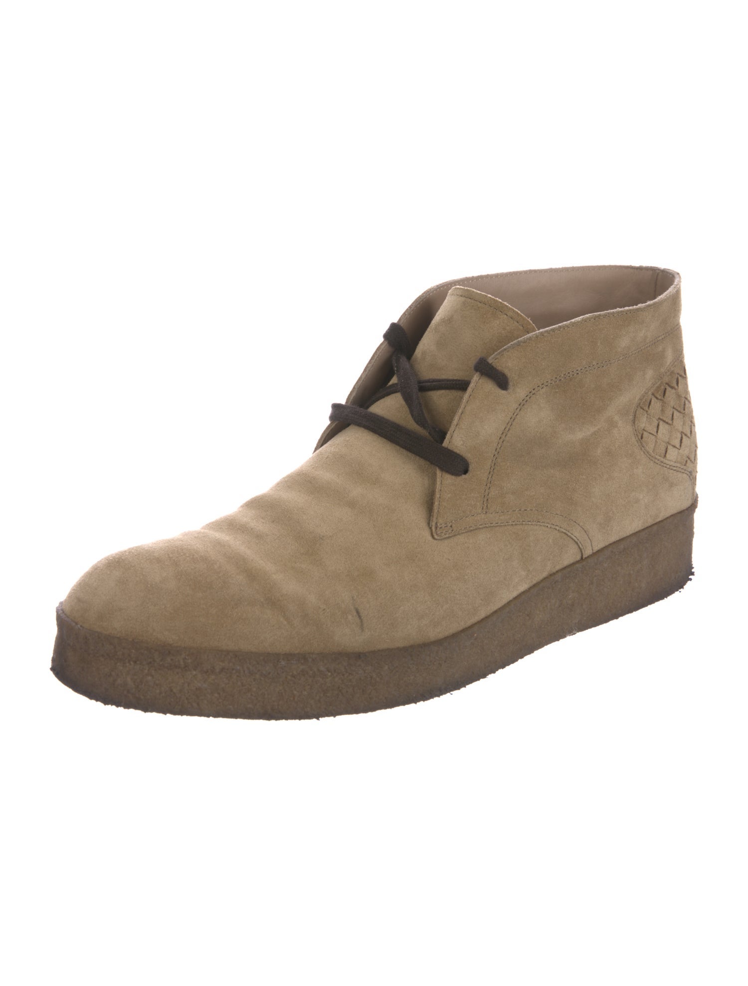Bottega Veneta Intrecciato Weave Suede Lace-Up Boots