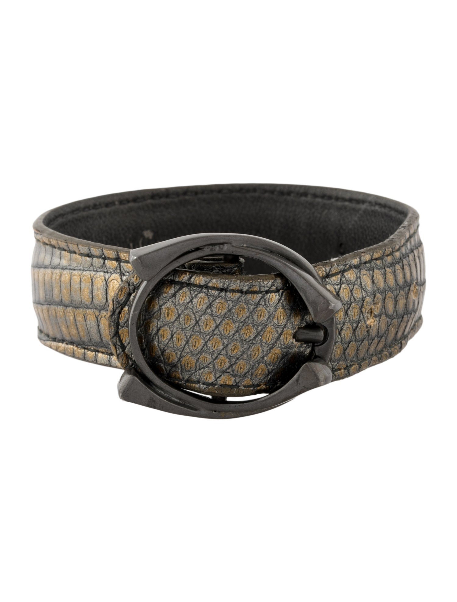 Bottega Veneta Embossed Leather Wrap Bracelet