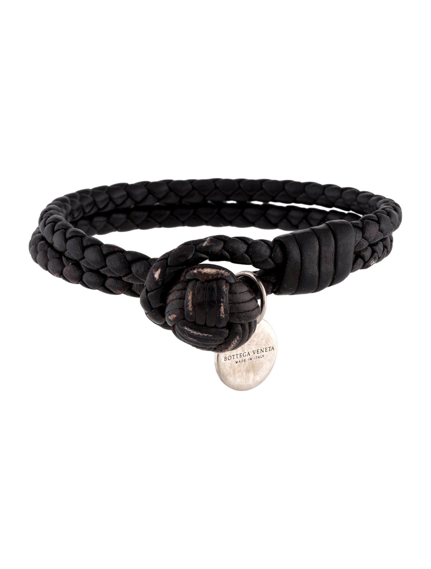 Bottega Veneta Leather Knot Intrecciato Wrap Bracelet