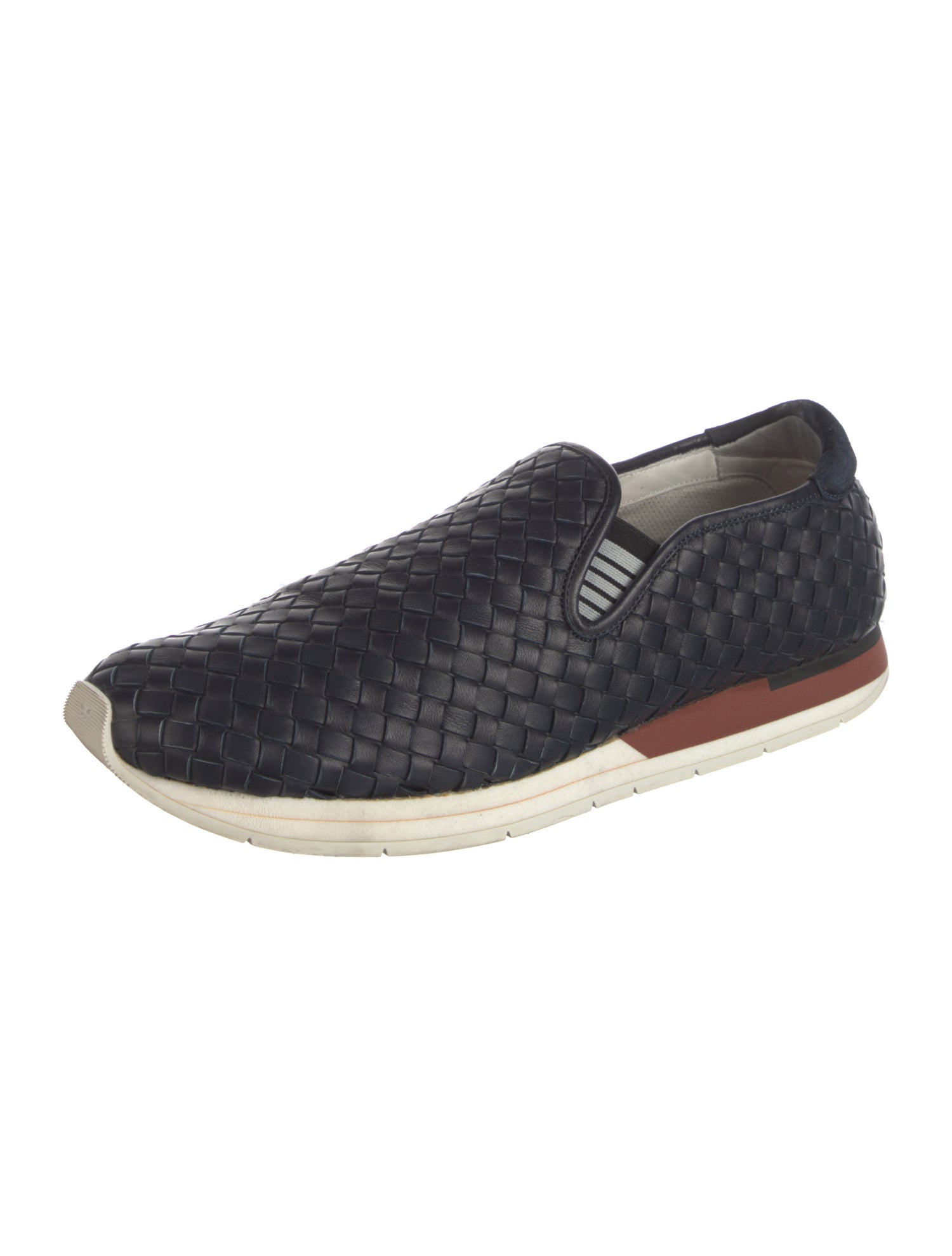 靴 bottega veneta intrecciato leather shoes Bottega Veneta Intrecciato Weave Leather Sneakers - Blue Sneakers