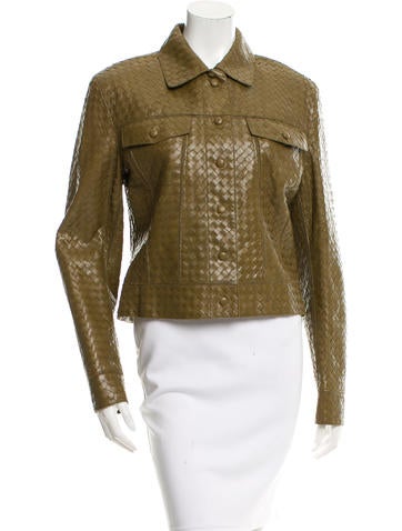 Bottega Veneta Intrecciato Leather Jacket w/ Tags