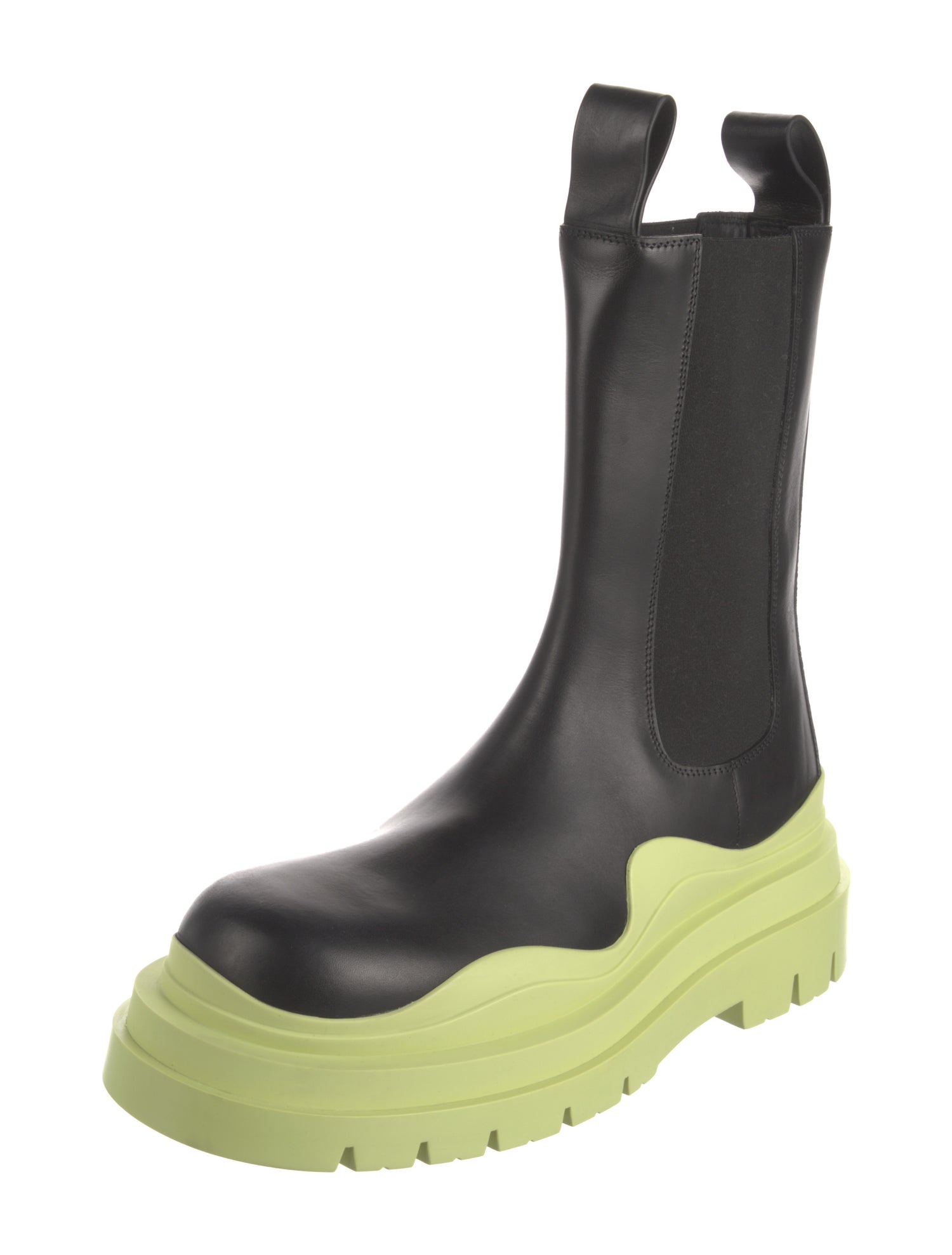 Bottega Veneta Leather Colorblock Pattern Chelsea Boots