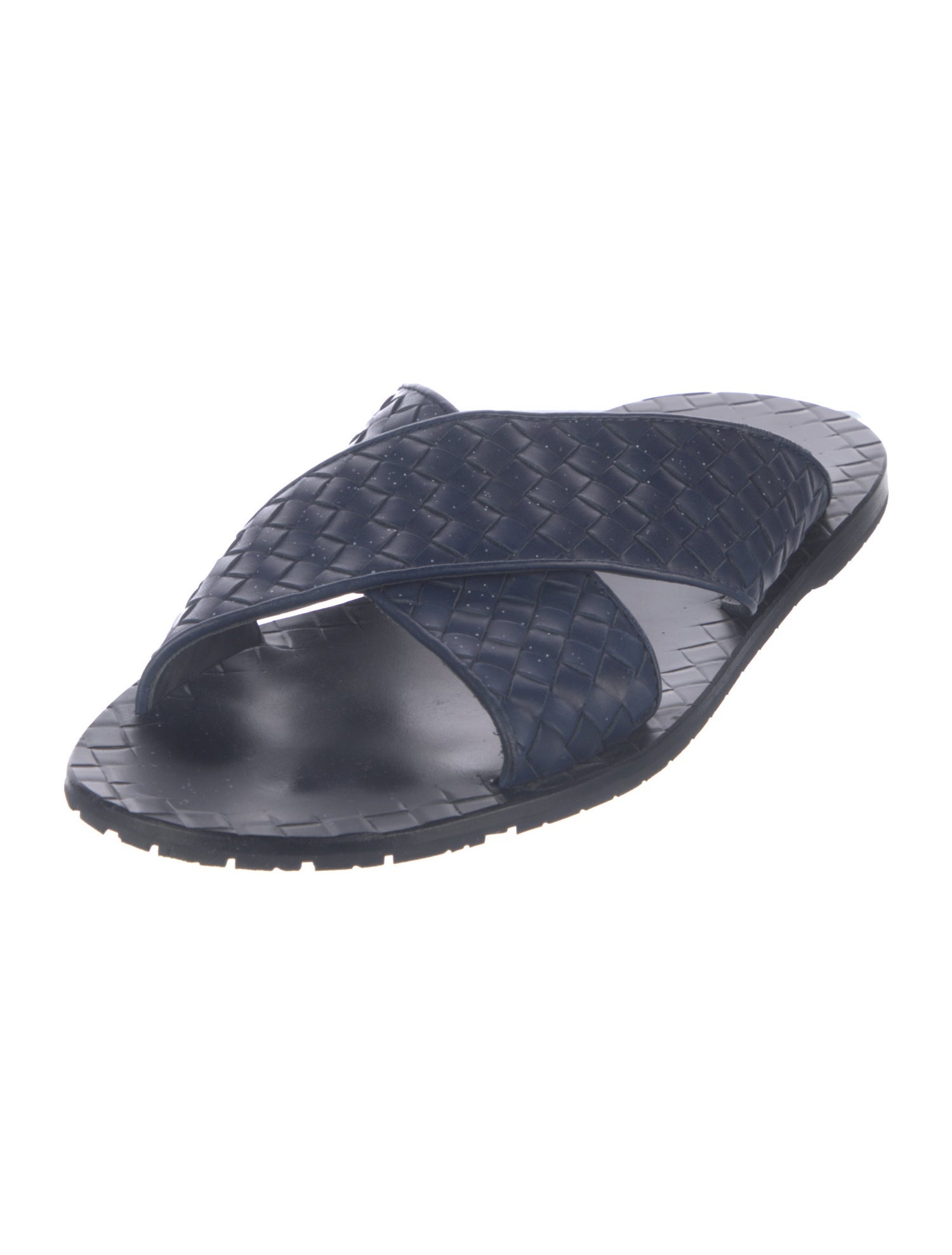 Bottega Veneta Intrecciato Weave Leather Slides