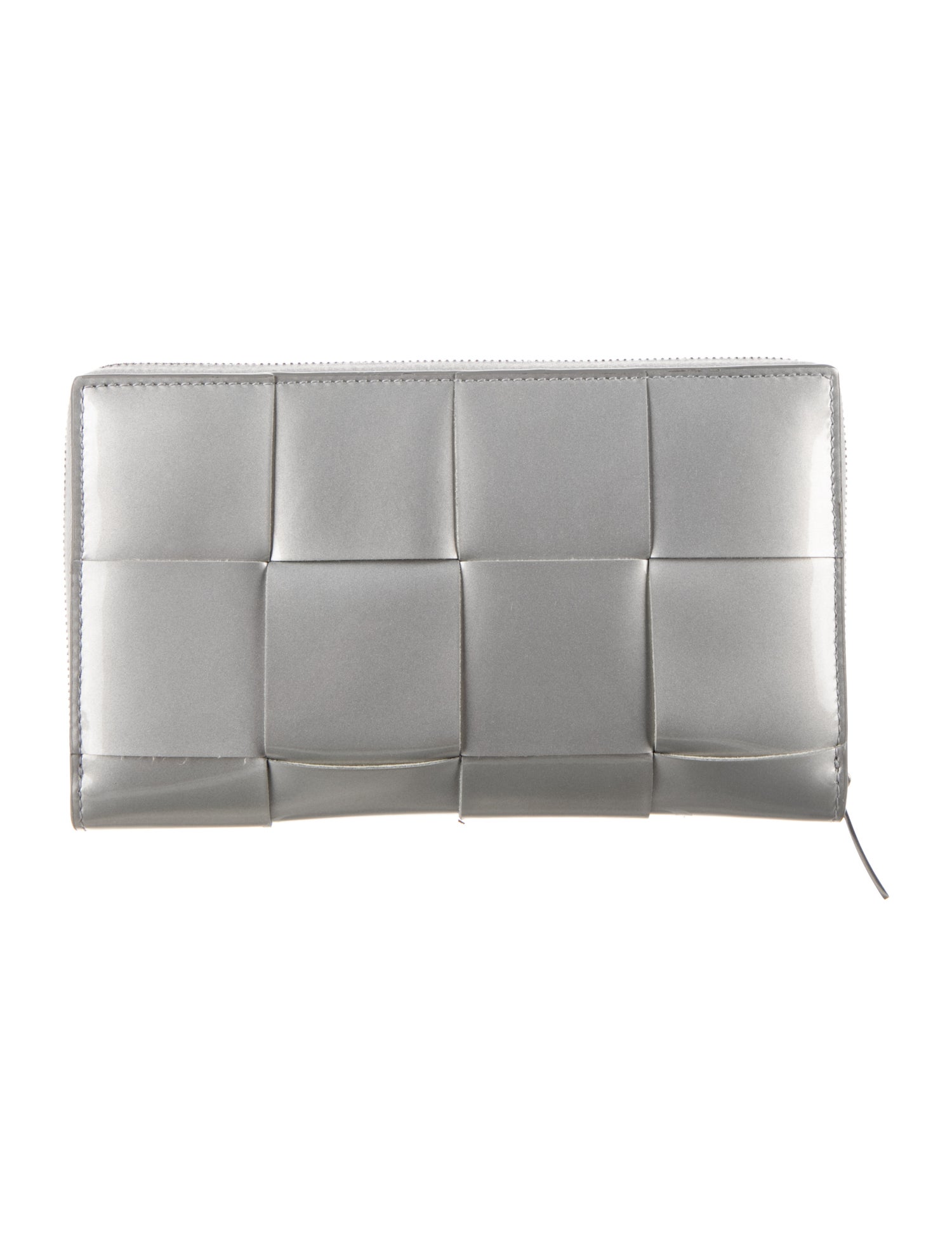 Bottega Veneta Intrecciato Weave Patent Leather Wallet