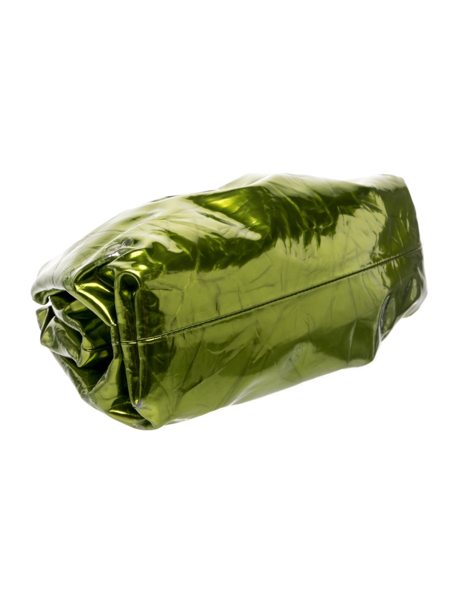 Bottega Veneta Patent Leather The Pouch - Green Clutches, Handbags