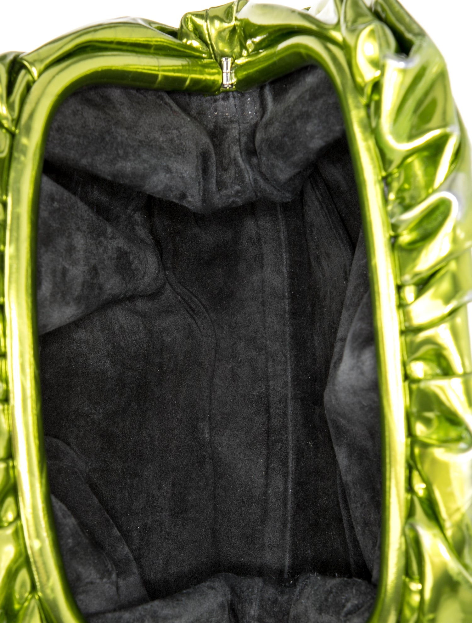 Bottega Veneta Patent Leather The Pouch - Green Clutches, Handbags