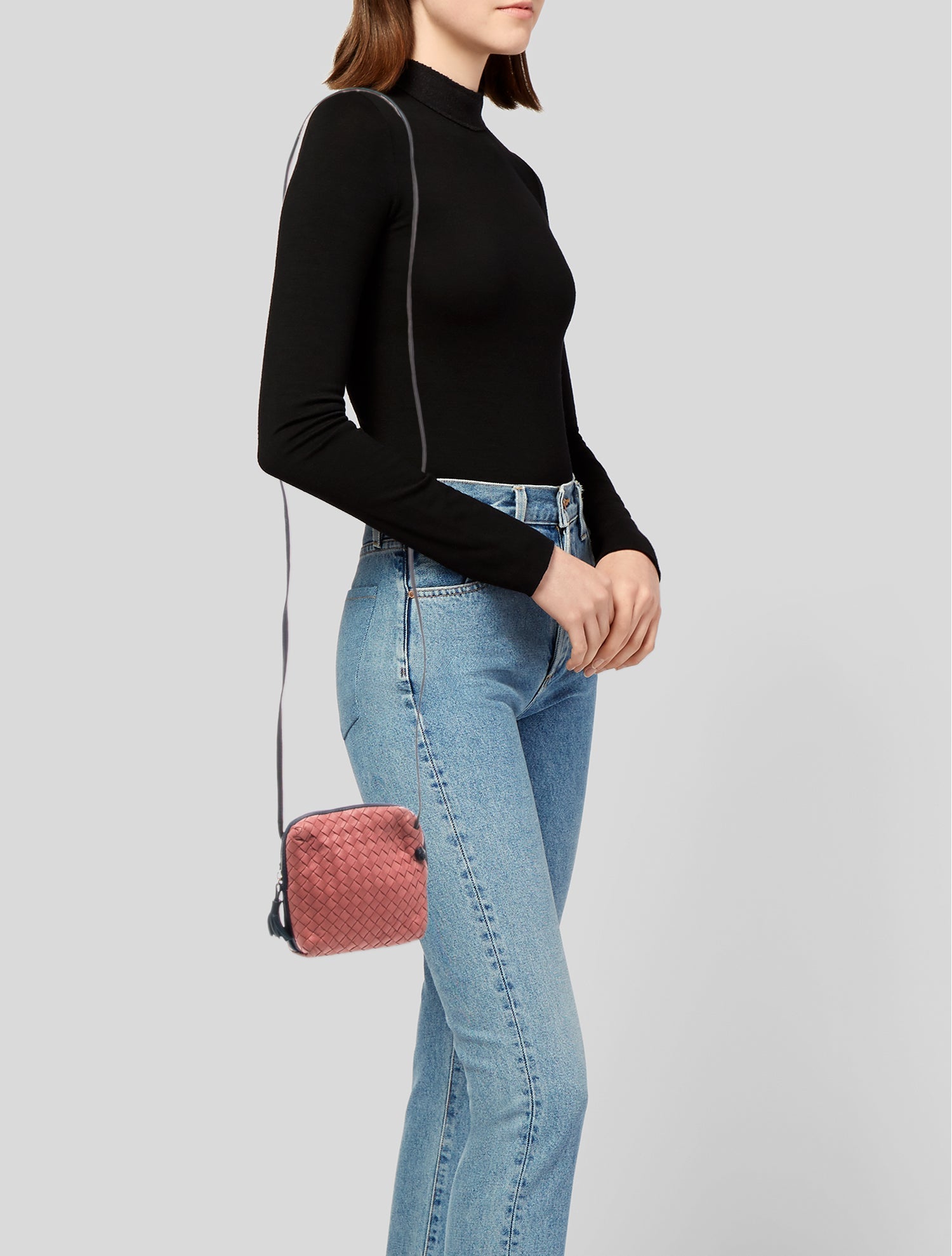 BOTTEGA バック Bottega Veneta Intrecciato Crossbody - Orange Crossbody Bags