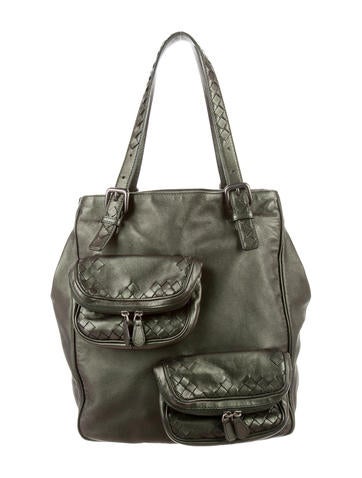 Bottega Veneta Iridescent Intrecciato-Trimmed Tote