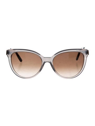 Bottega Veneta Round Intrecciato-Trimmed Sunglasses