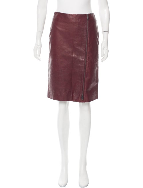 Bottega Veneta Burnt red Céline leather knee-lengt