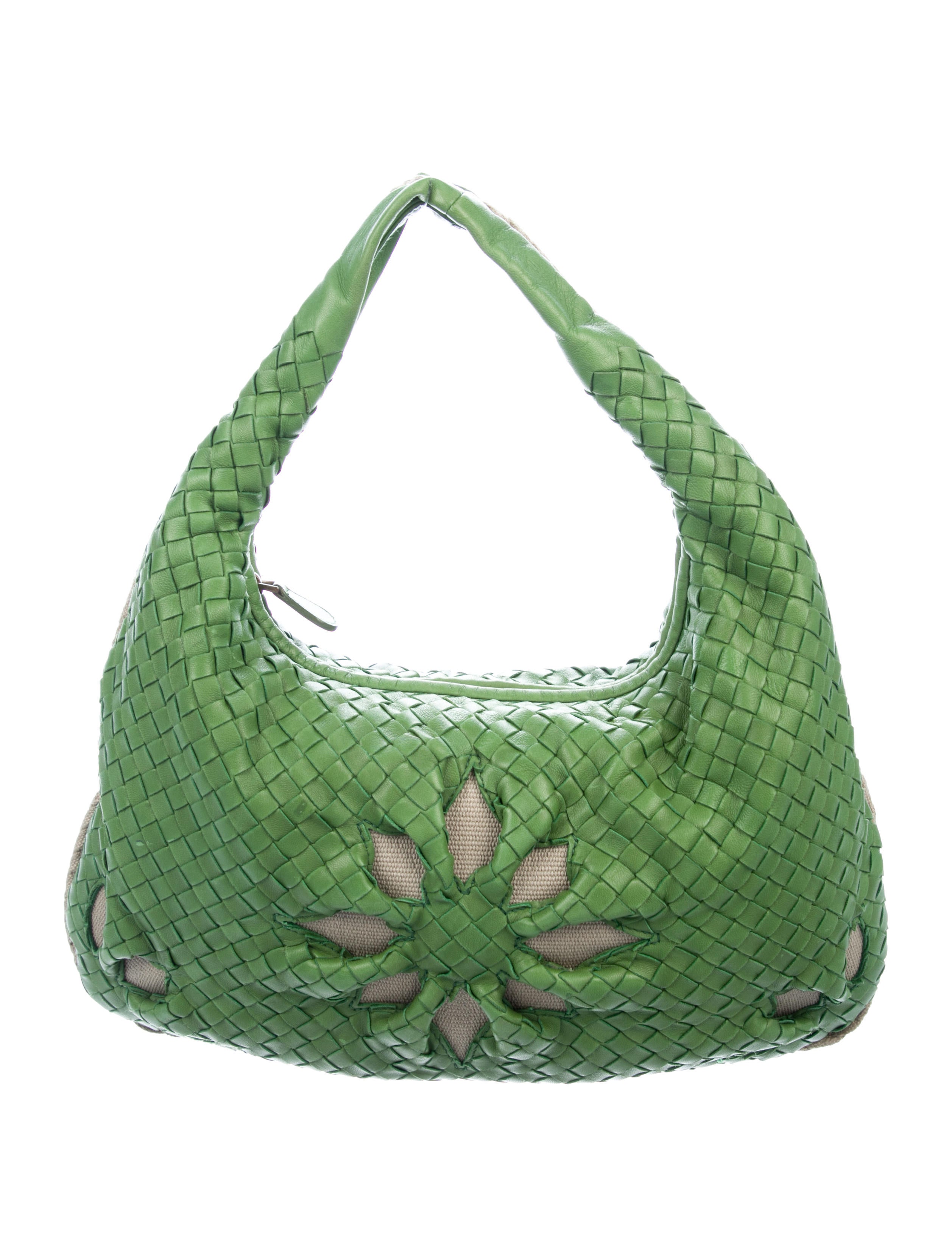 Bottega Veneta Floral Medium Intrecciato Hobo - Green Hobos