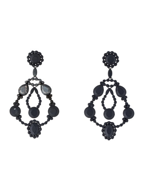 Bottega Veneta Blackened Chandelier Earrings silve