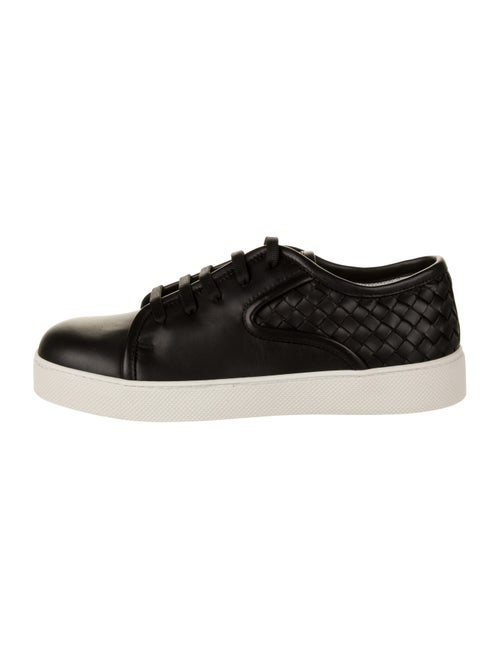 Bottega Veneta Intrecciato-Trimmed Leather Shoes b