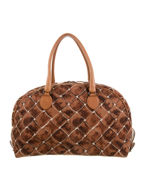 Bottega Veneta Canvas Shoulder Bag Brown