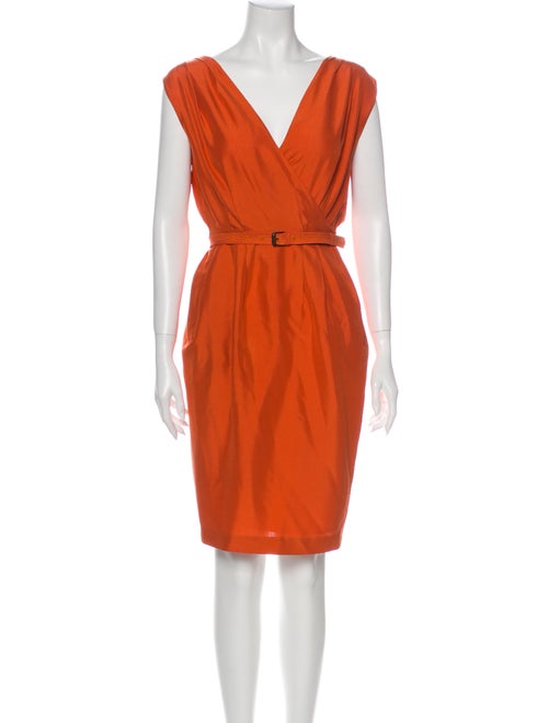 Bottega Veneta Silk Knee-Length Dress Orange