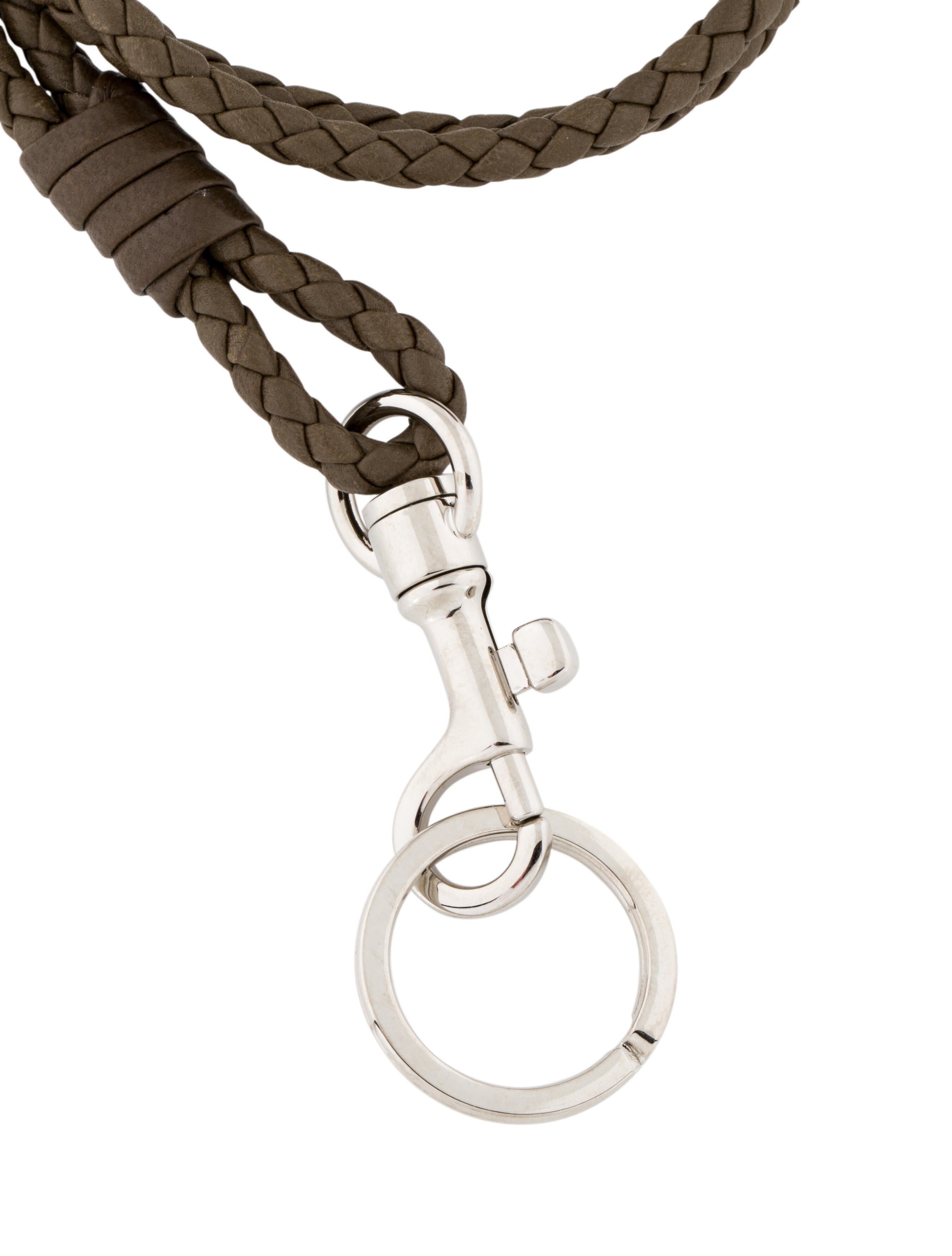 Bottega Veneta Intrecciato Leather Lanyard - Neutrals Keychains