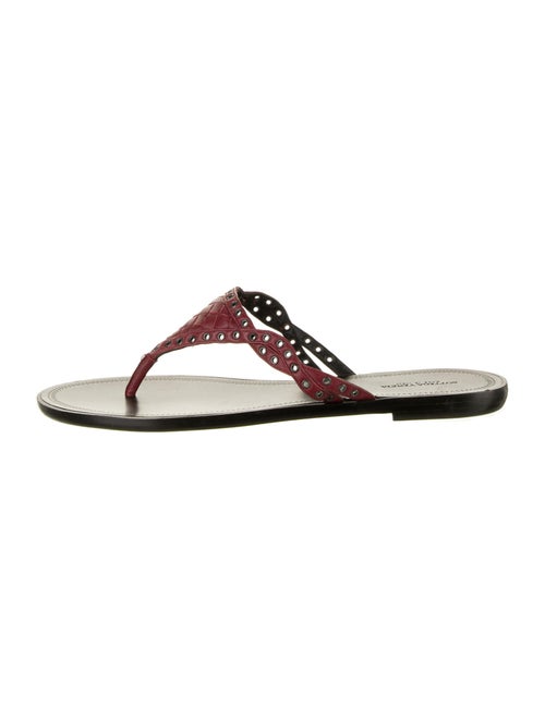 Bottega Veneta Leather T-Strap Sandals Red