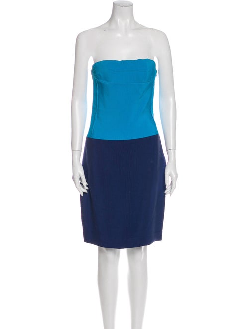 Bottega Veneta Strapless Mini Dress Blue
