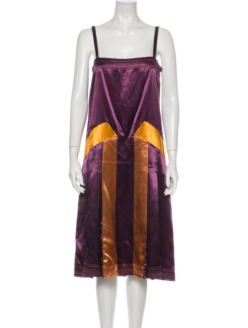 Bottega Veneta Colorblock Pattern Midi Length Dres