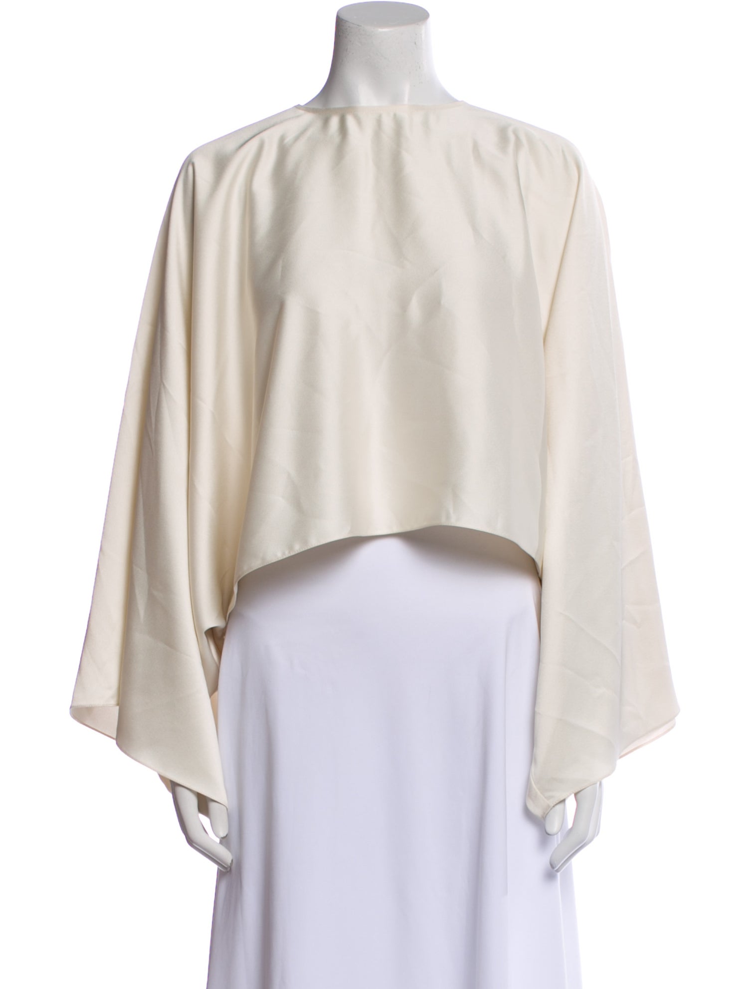 Bouguessa Bateau Neckline Long Sleeve Crop Top