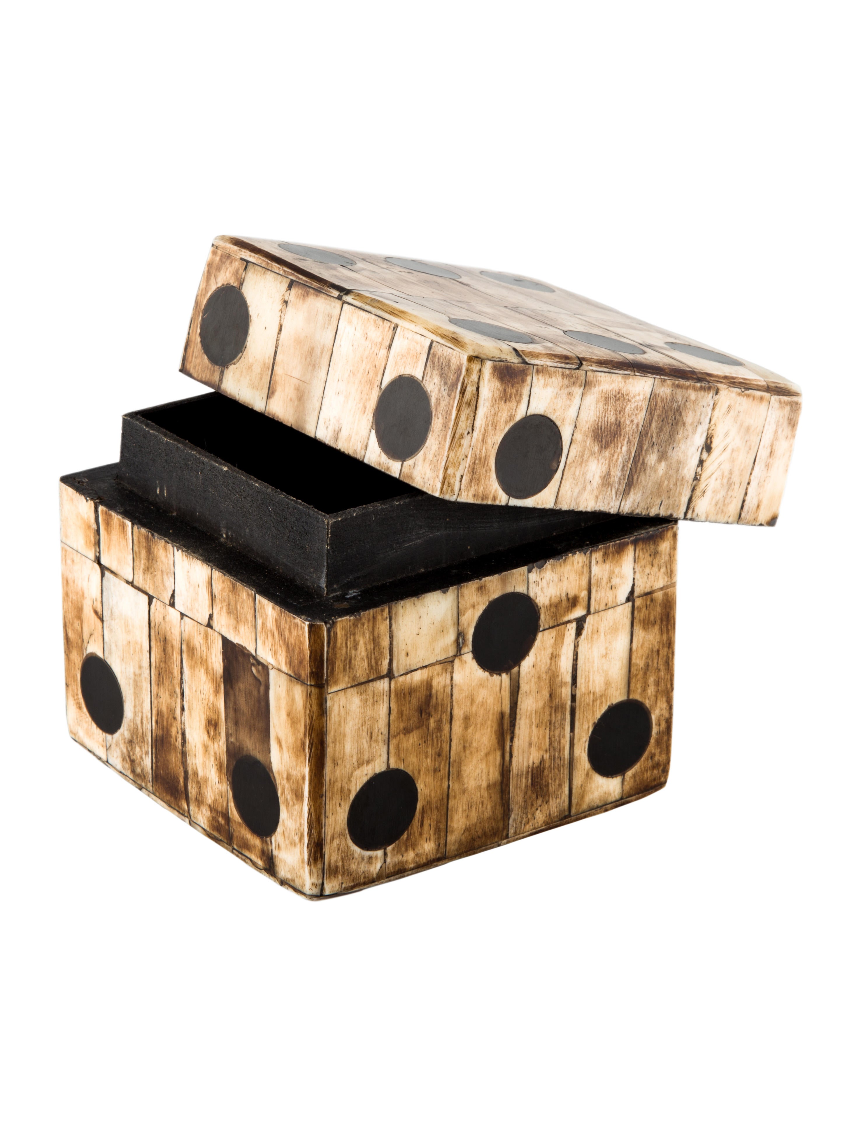 Decorative Box Lacquered Wood Dice Box Black Decorative Accents