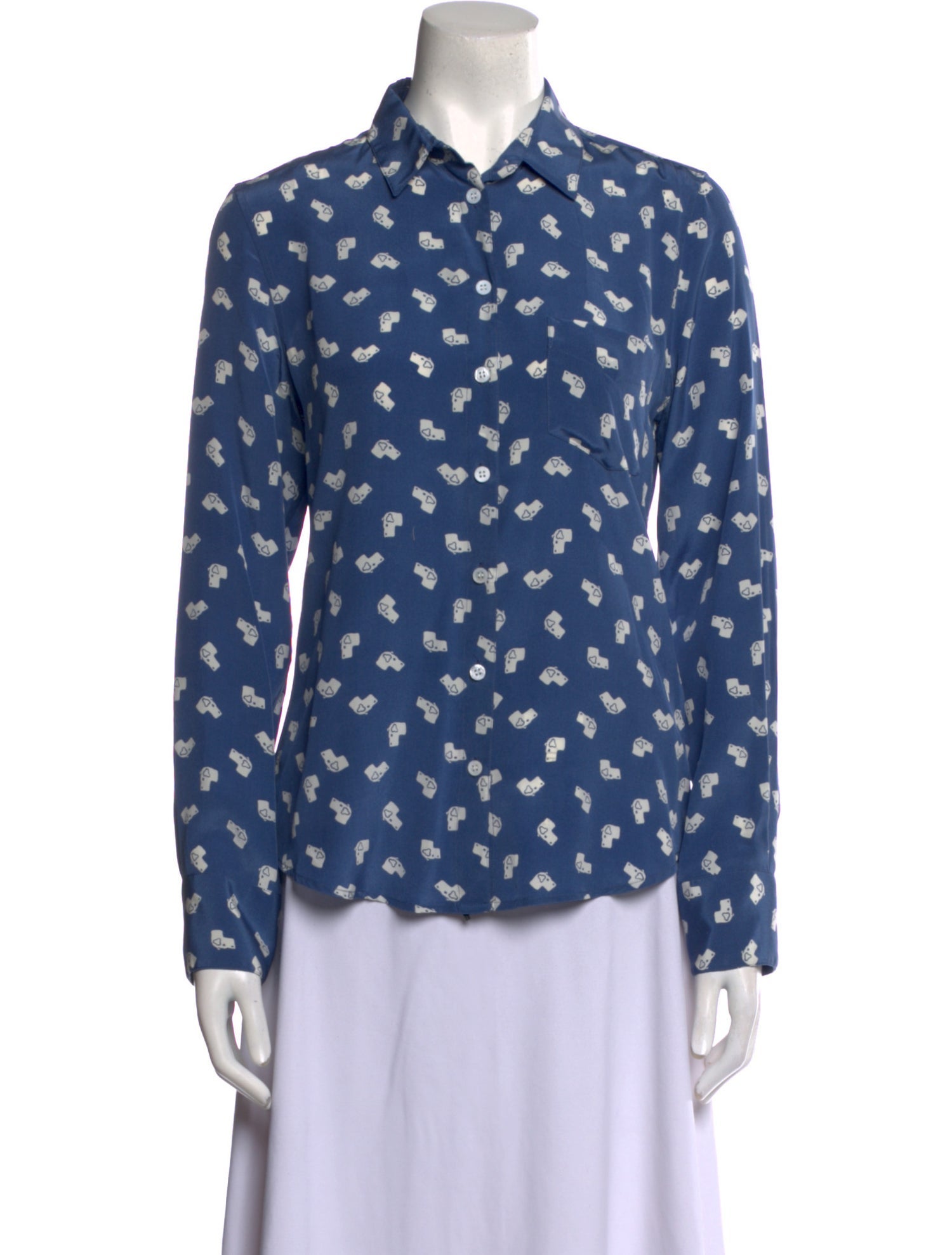 Boy. by Band of Outsiders Silk Printed Button-Up Top