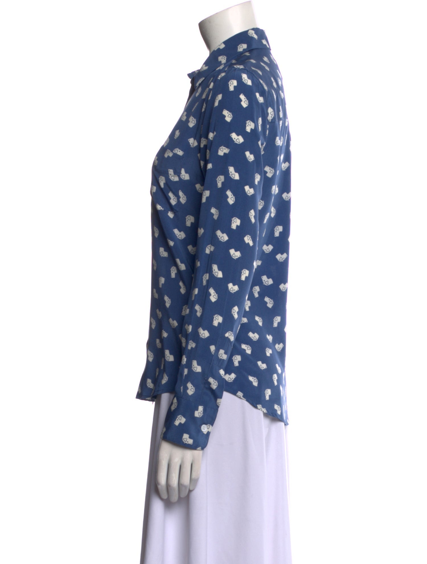 Boy. by Band of Outsiders Silk Printed Button-Up Top