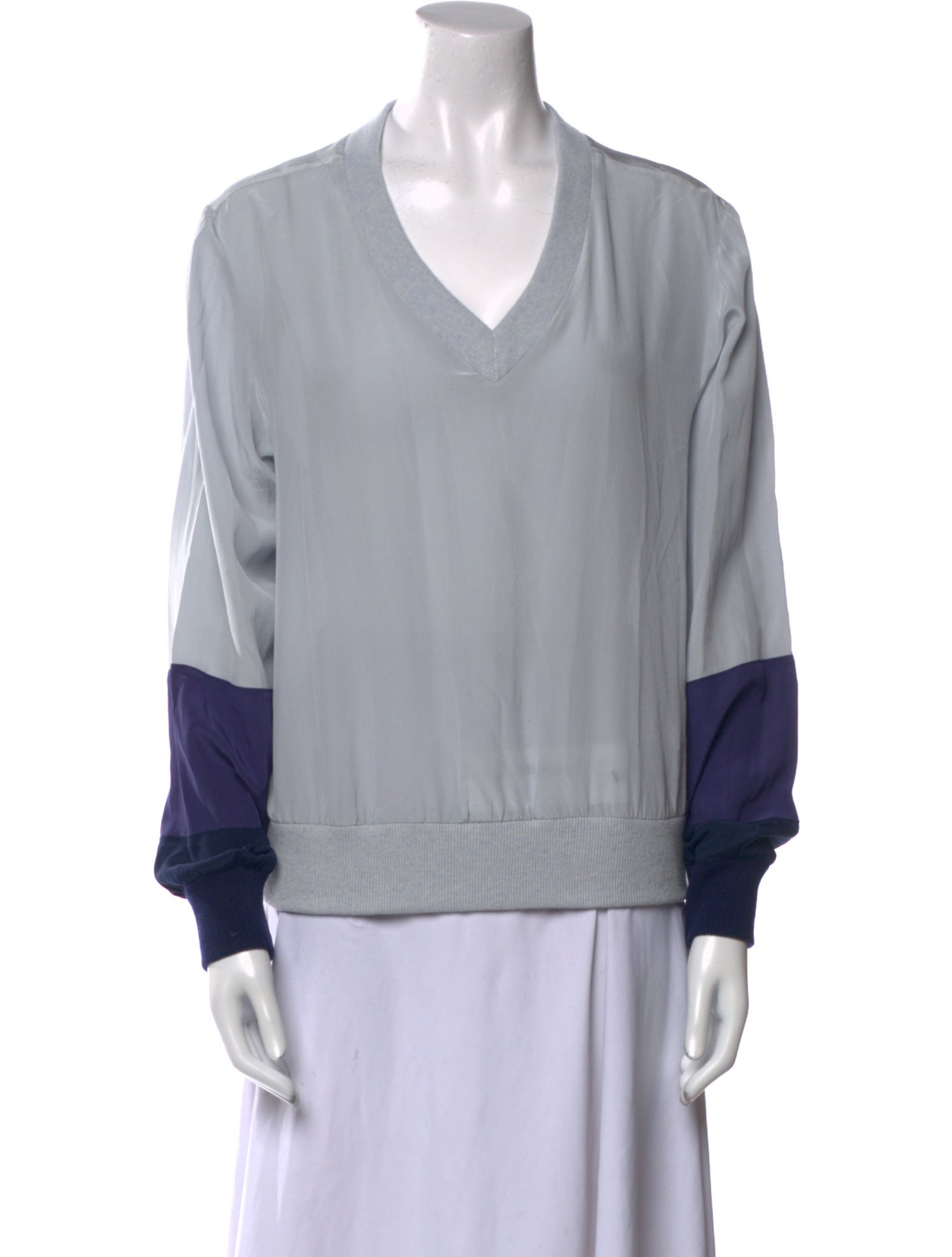 Boy. by Band of Outsiders Silk V-Neck Sweatshirt