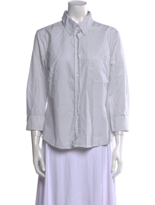 Boy. by Band of Outsiders Striped Three-Quarter Sleeve Button-Up Top