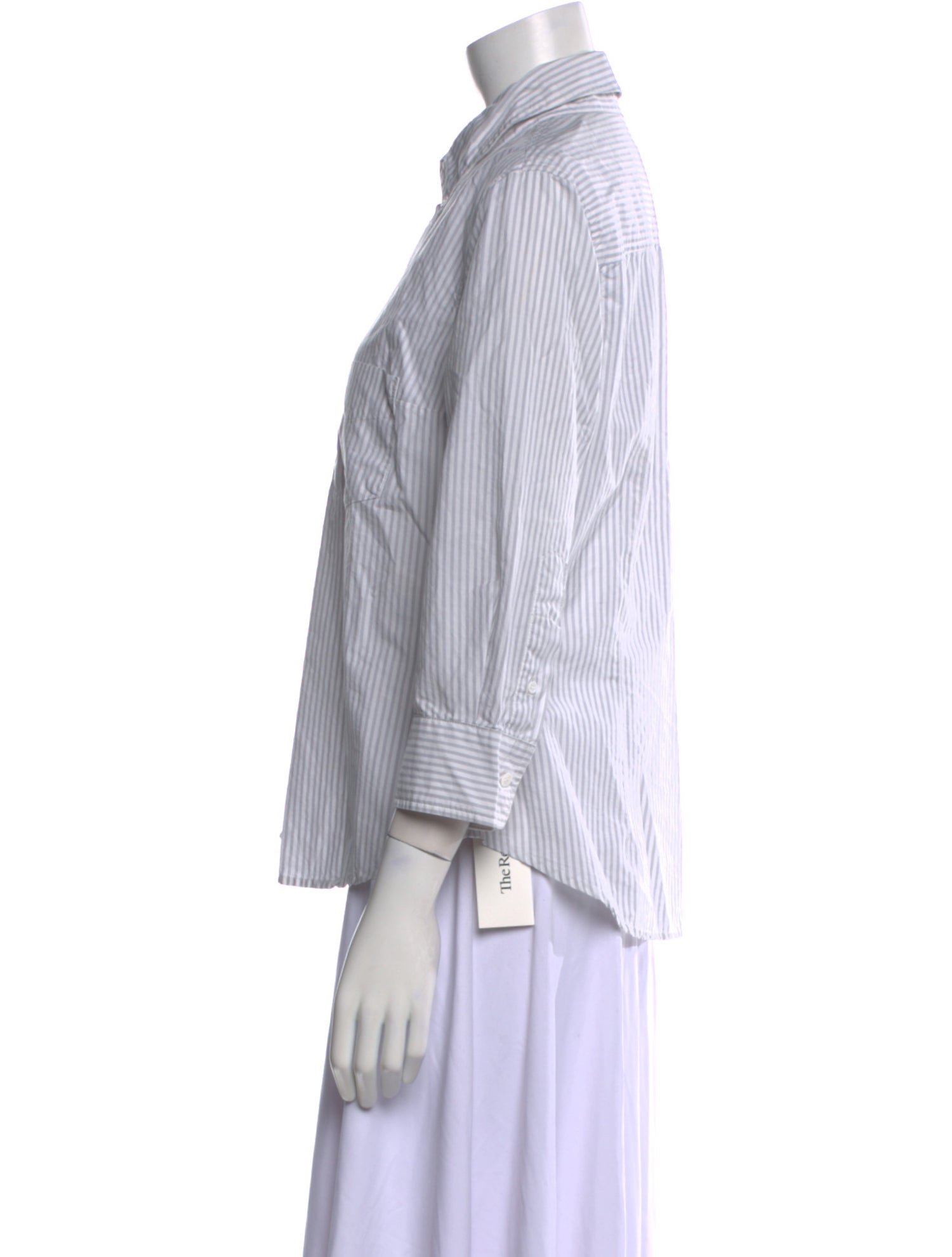 Boy. by Band of Outsiders Striped Three-Quarter Sleeve Button-Up Top