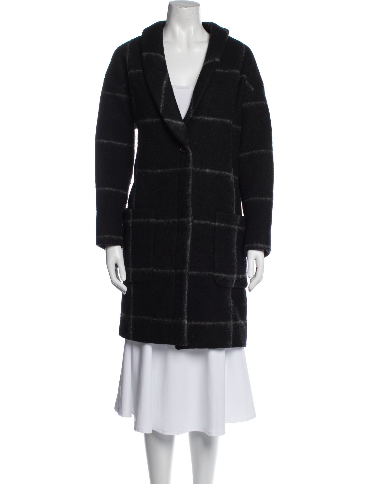 Band of Outsiders Plaid Print Coat