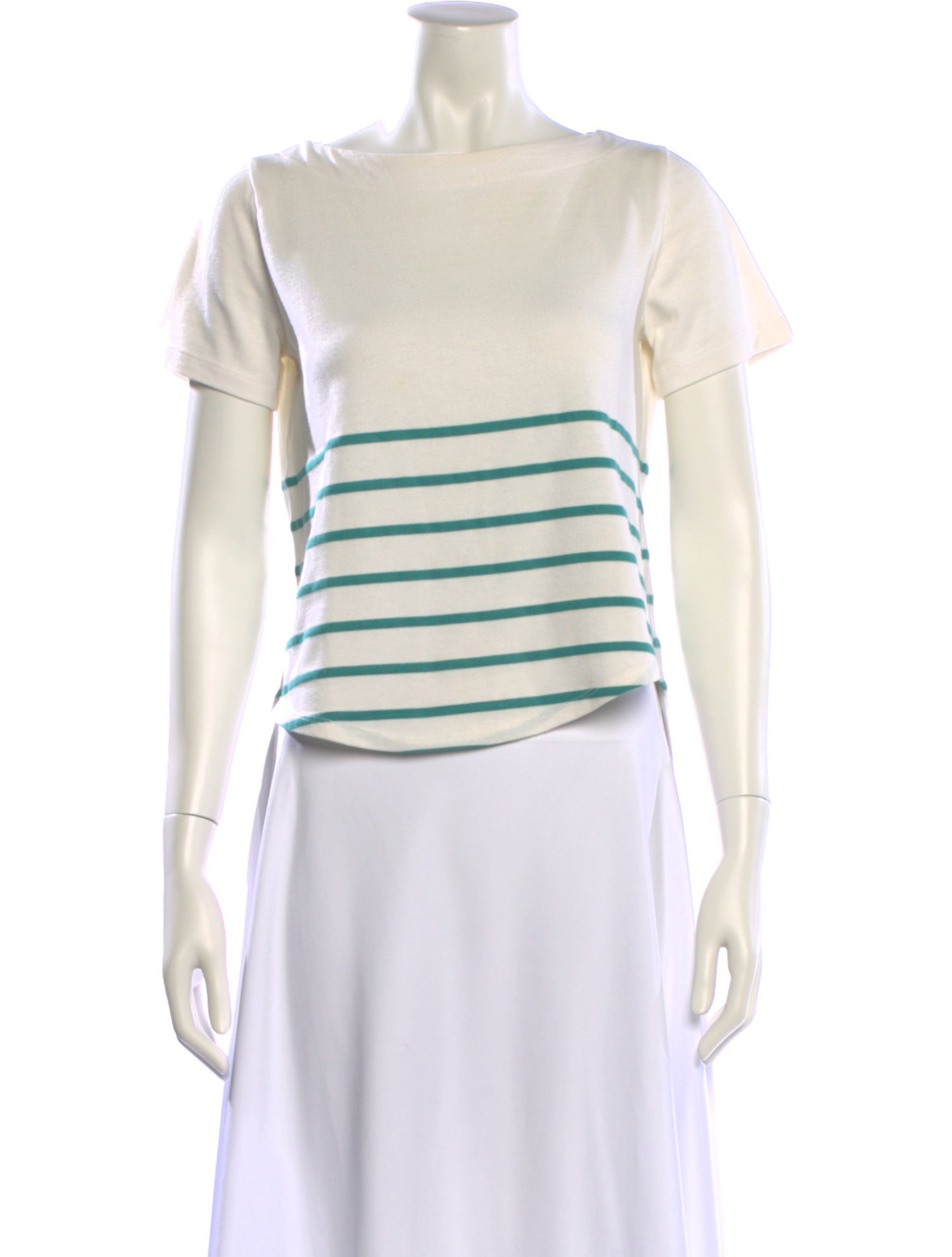 Boy. by Band of Outsiders Striped Bateau Neckline Crop Top