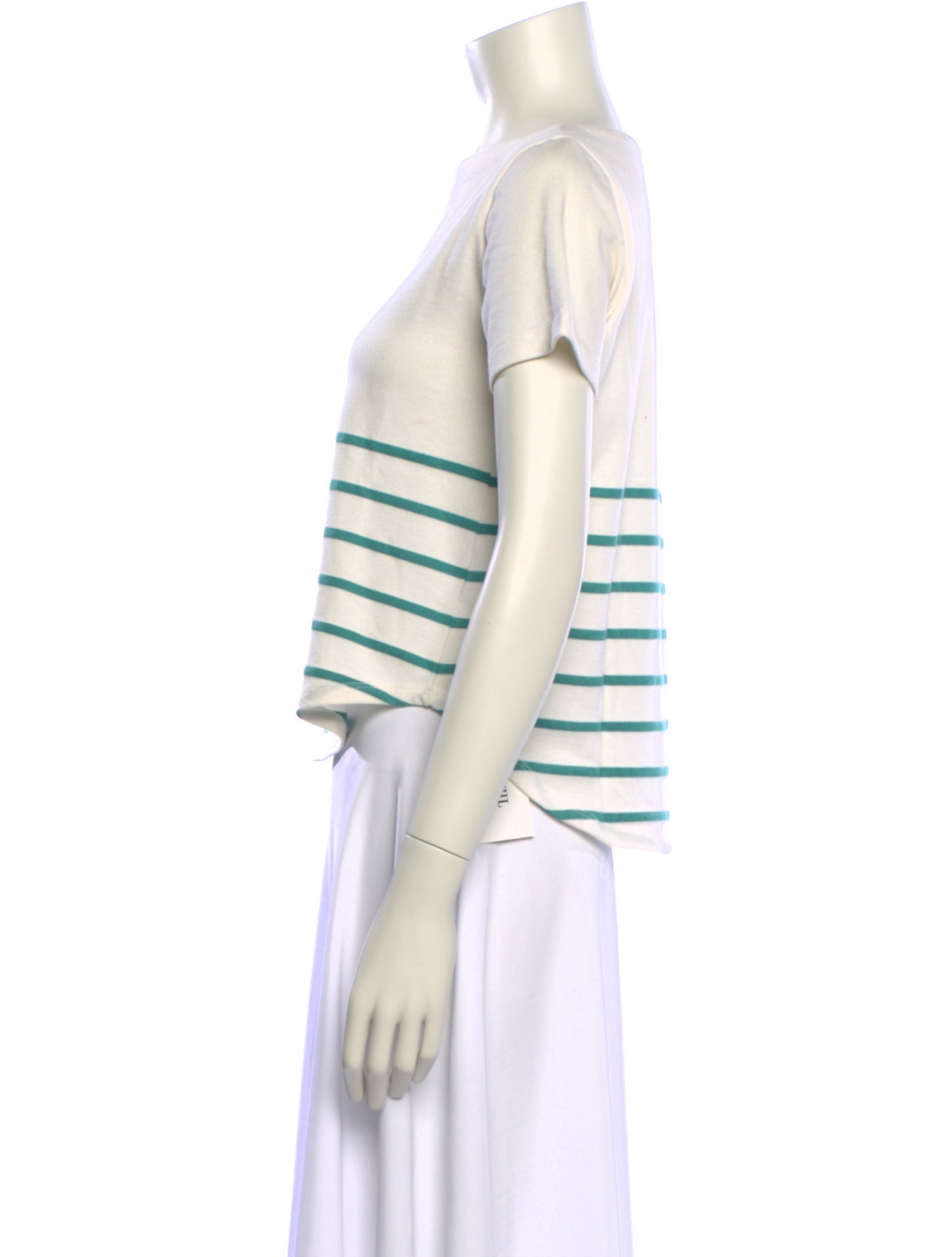 Boy. by Band of Outsiders Striped Bateau Neckline Crop Top