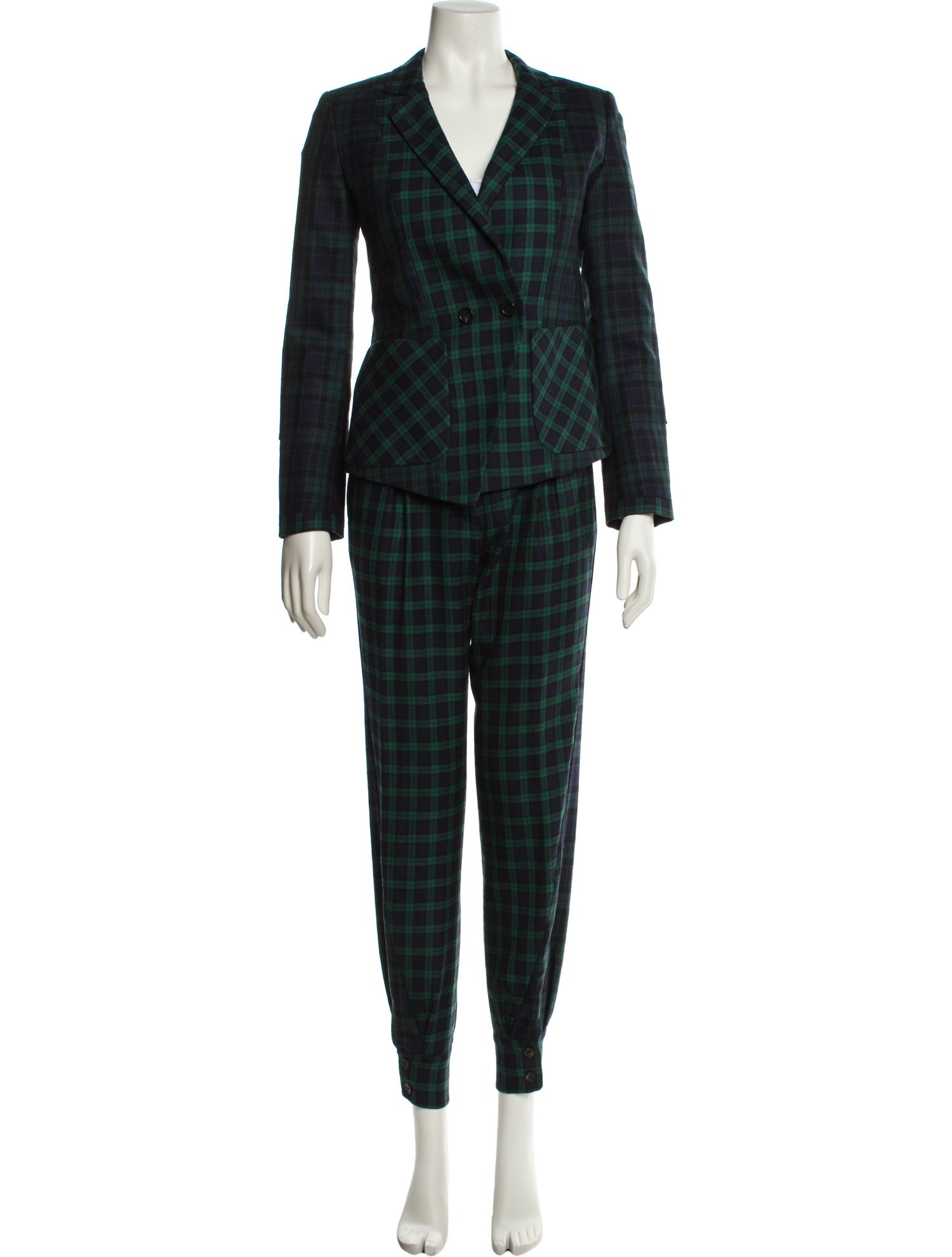 Boy. by Band of Outsiders Wool Plaid Print Pantsuit