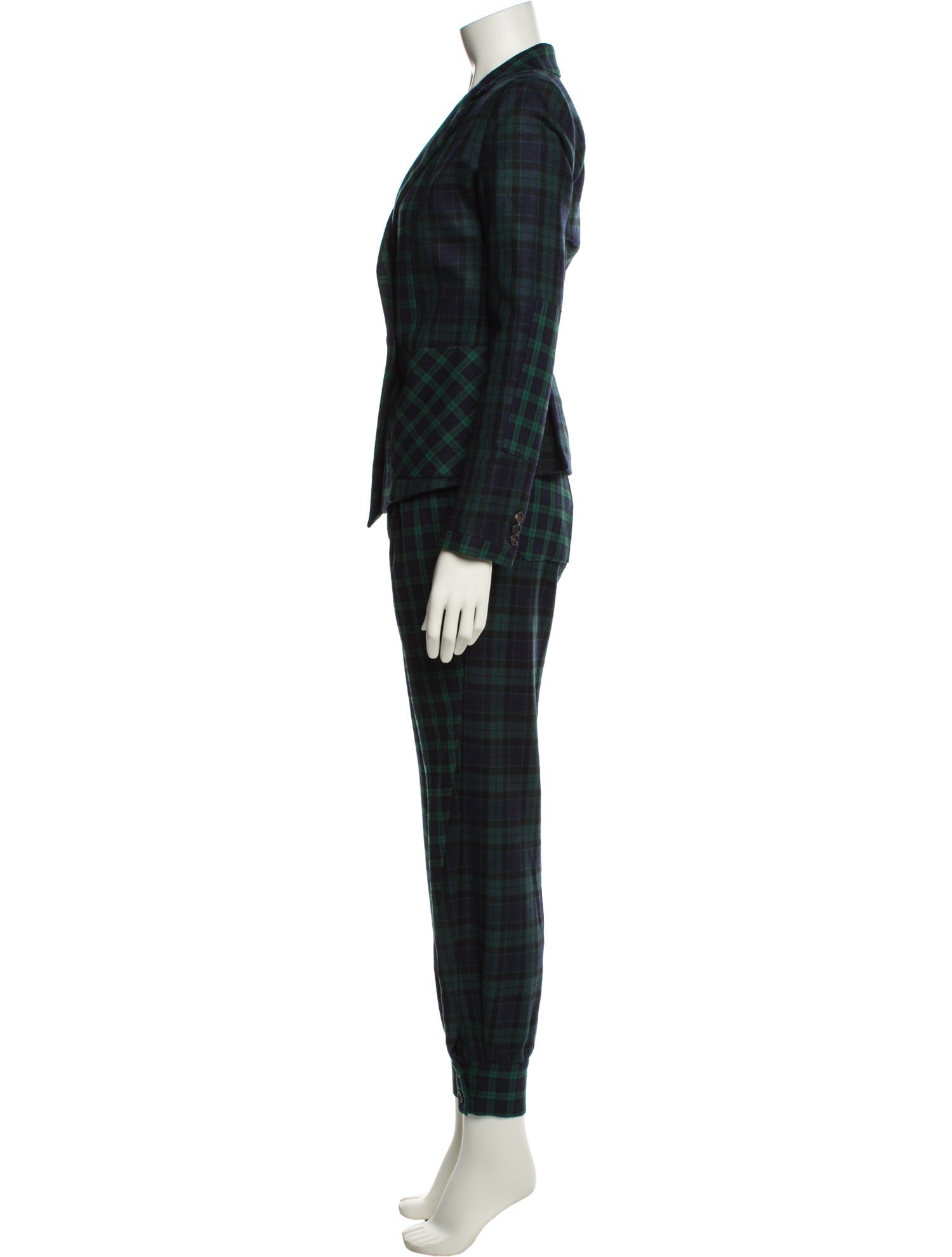 Boy. by Band of Outsiders Wool Plaid Print Pantsuit